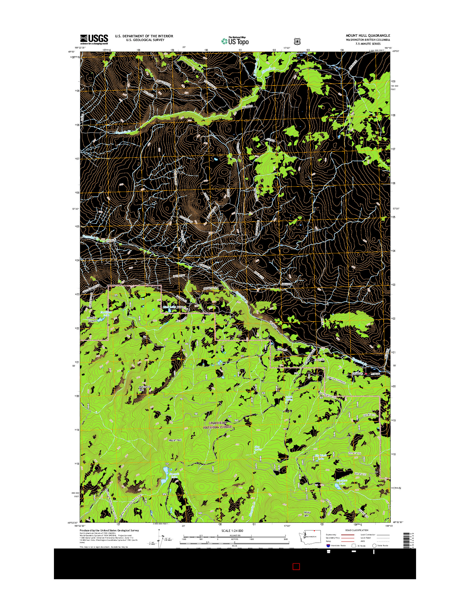 USGS US TOPO 7.5-MINUTE MAP FOR MOUNT HULL, WA-BC 2017