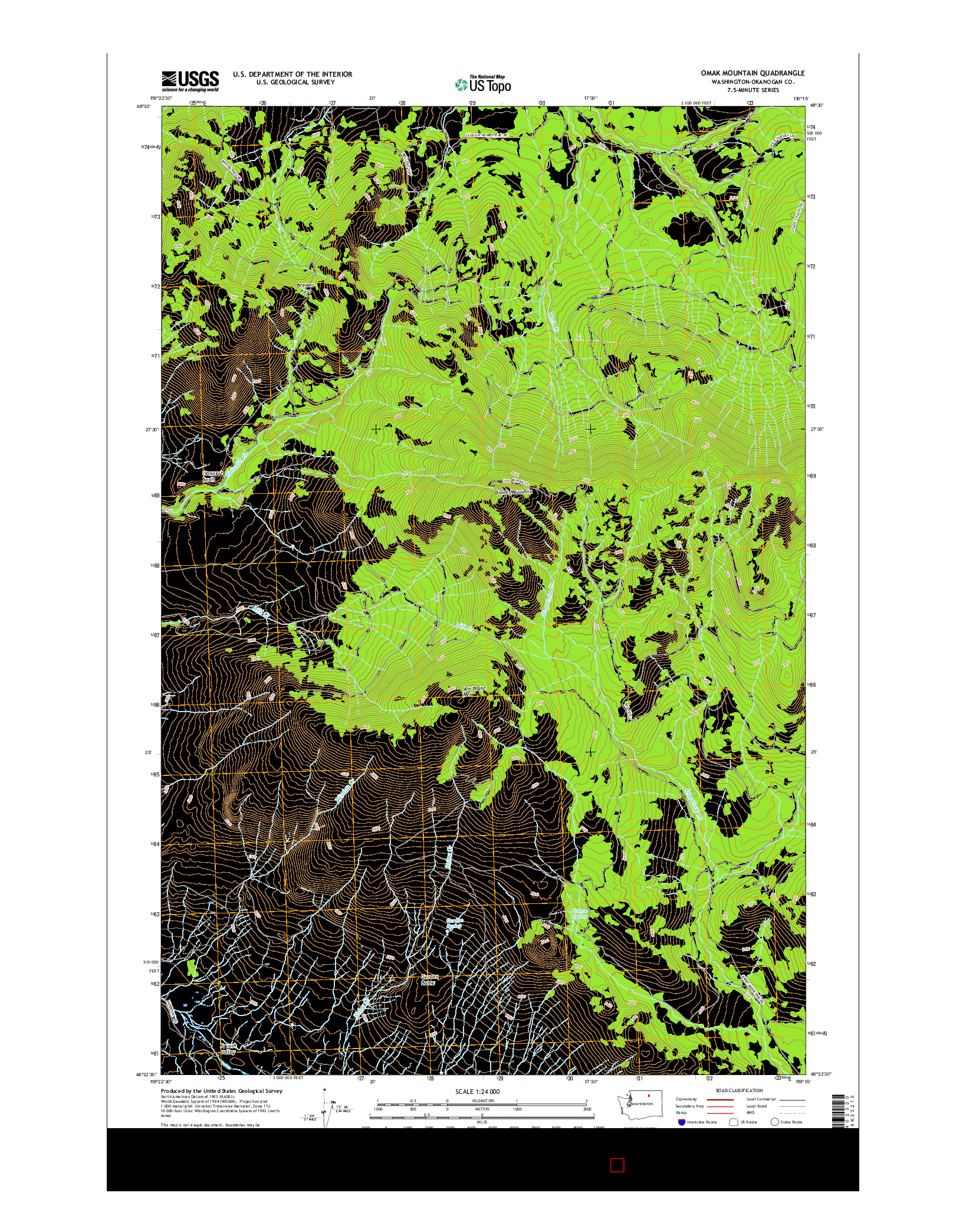 USGS US TOPO 7.5-MINUTE MAP FOR OMAK MOUNTAIN, WA 2017