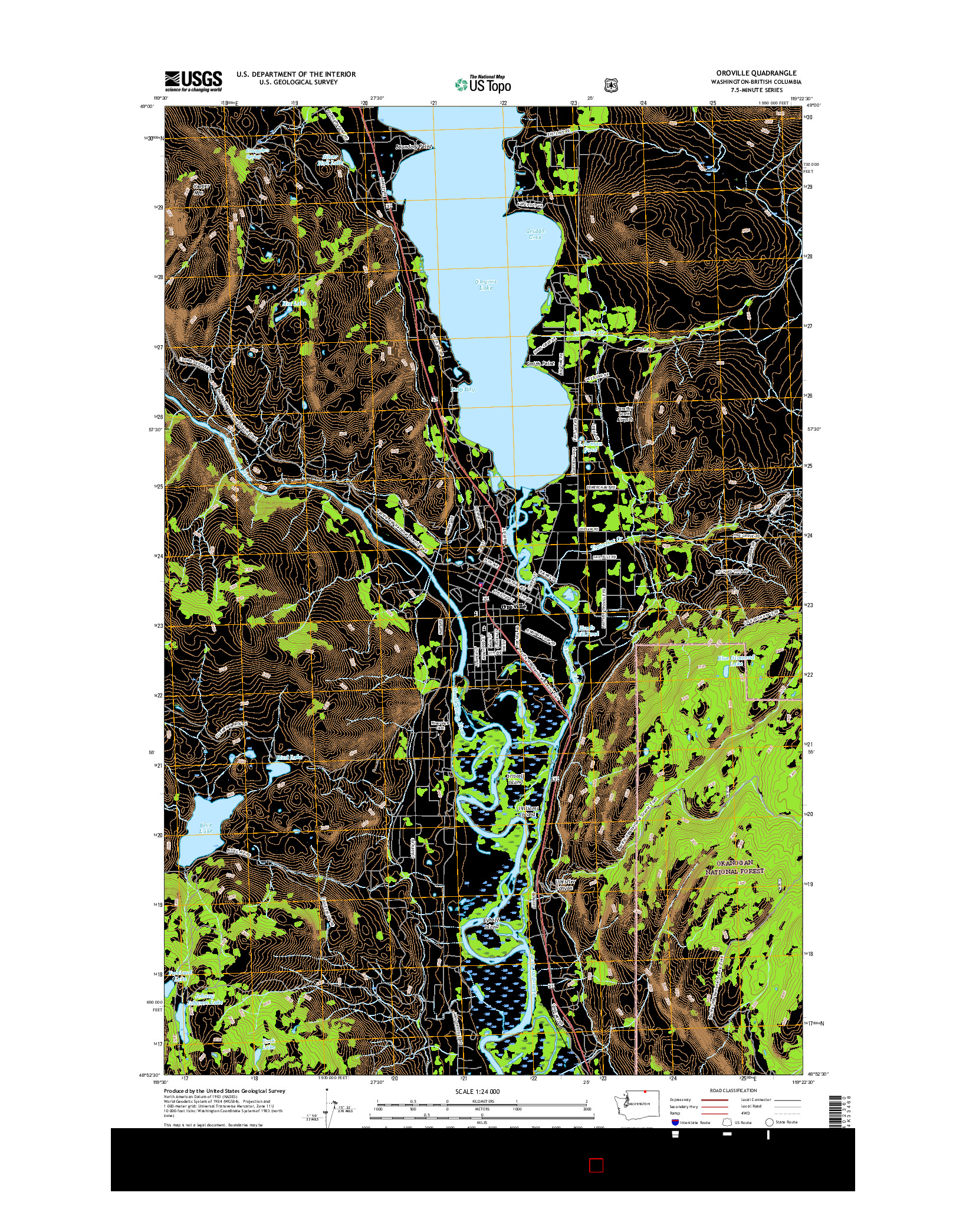 USGS US TOPO 7.5-MINUTE MAP FOR OROVILLE, WA-BC 2017