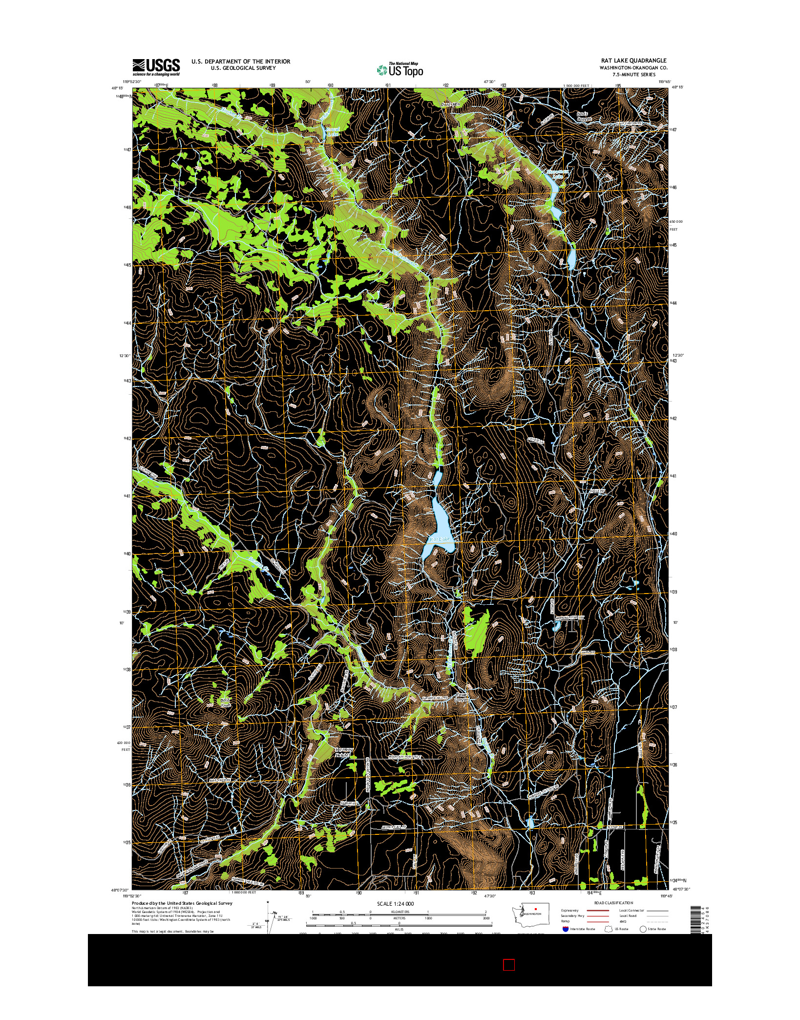 USGS US TOPO 7.5-MINUTE MAP FOR RAT LAKE, WA 2017