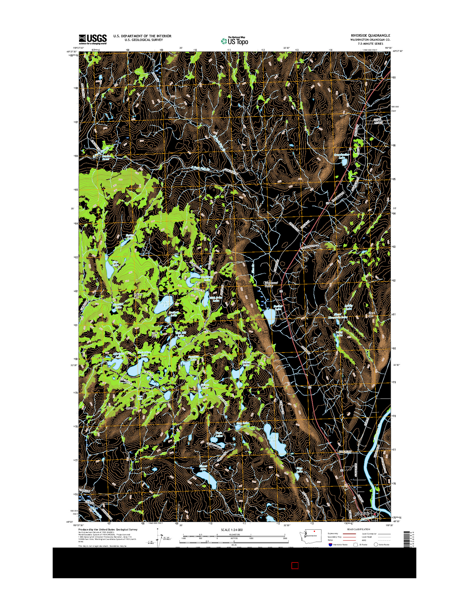 USGS US TOPO 7.5-MINUTE MAP FOR RIVERSIDE, WA 2017