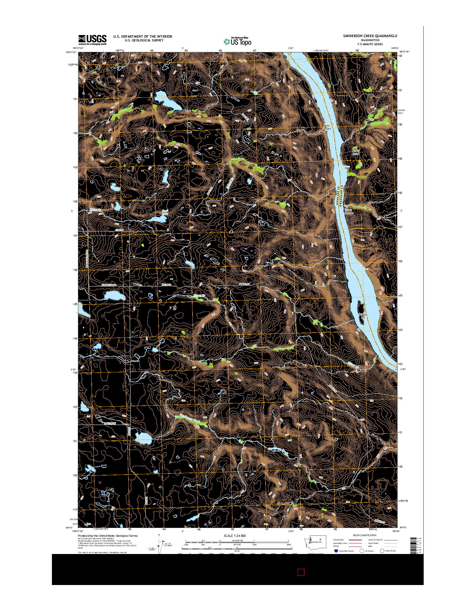 USGS US TOPO 7.5-MINUTE MAP FOR SANDERSON CREEK, WA 2017