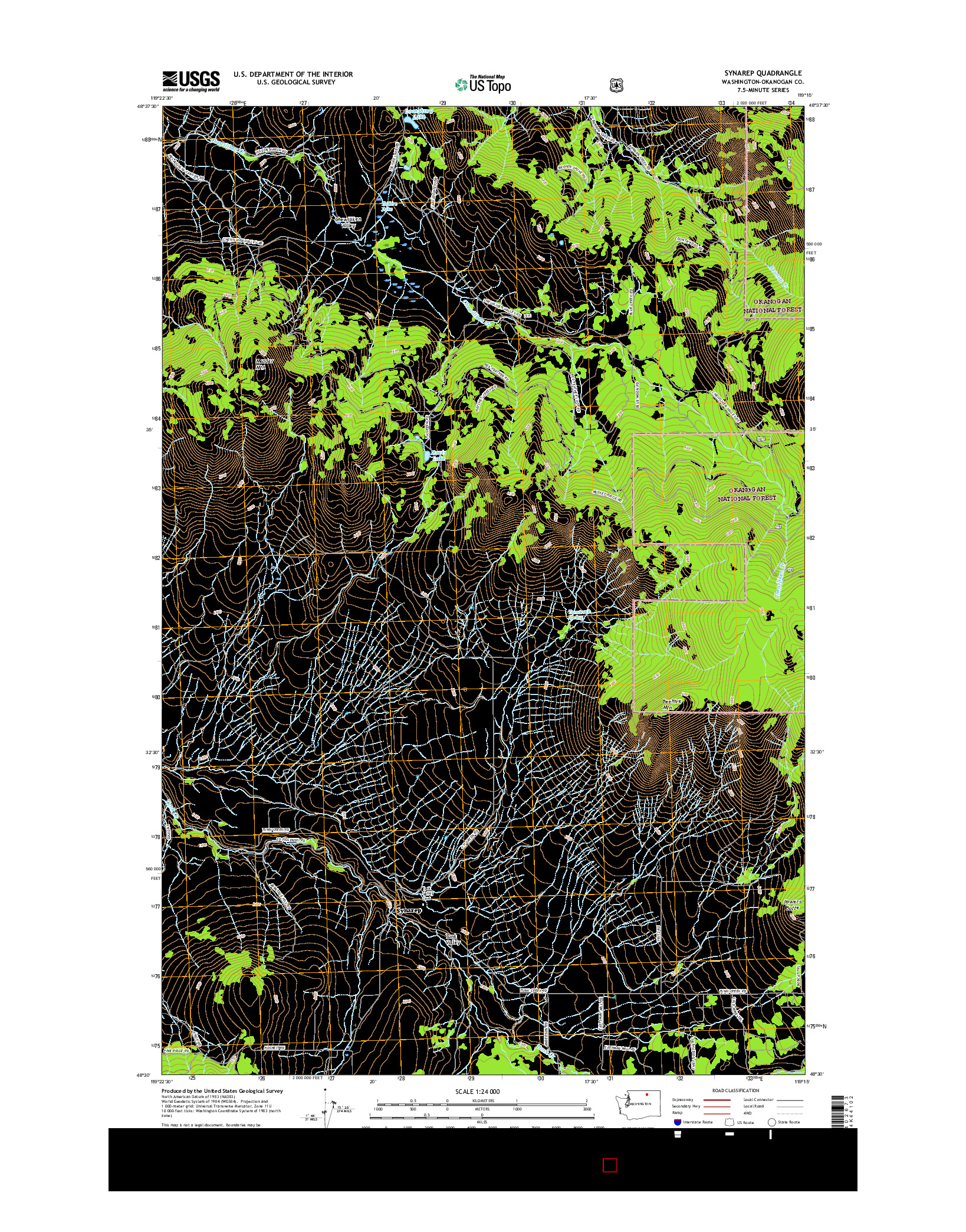 USGS US TOPO 7.5-MINUTE MAP FOR SYNAREP, WA 2017