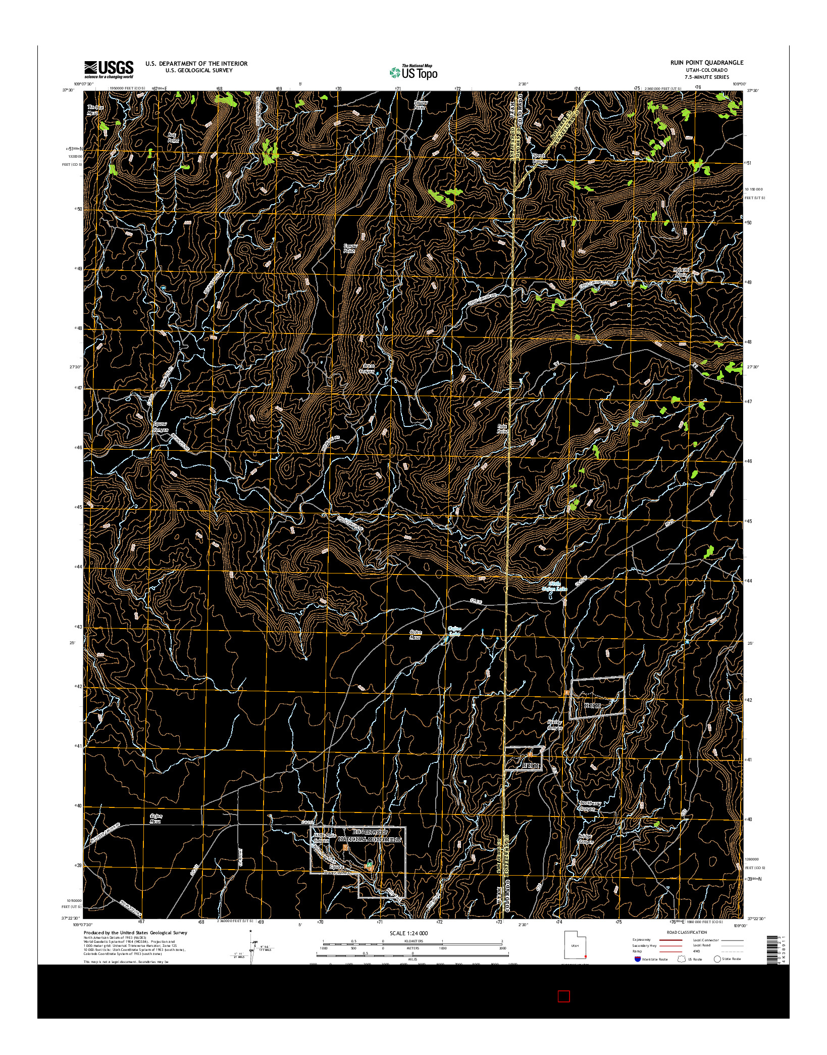 USGS US TOPO 7.5-MINUTE MAP FOR RUIN POINT, UT-CO 2017