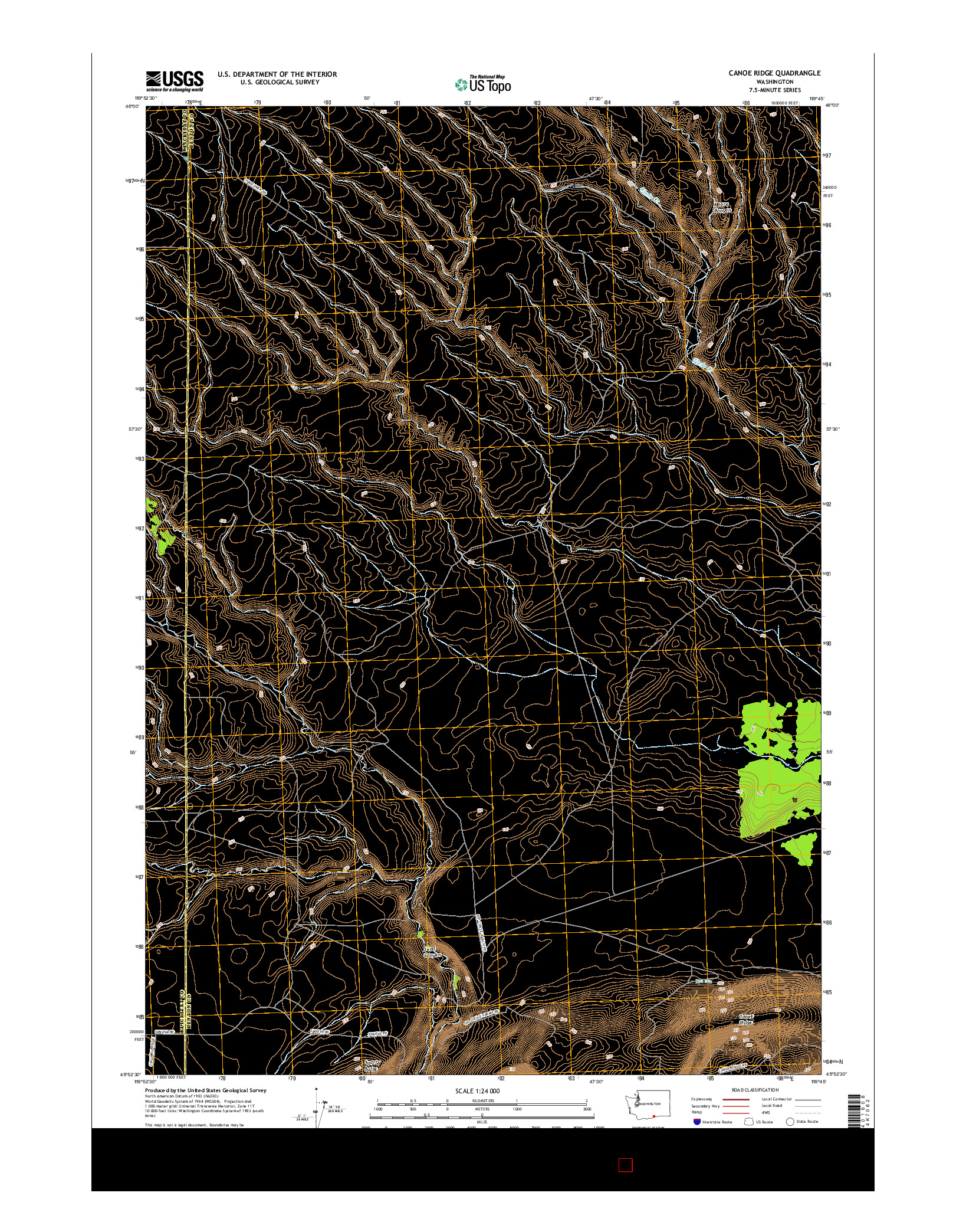 USGS US TOPO 7.5-MINUTE MAP FOR CANOE RIDGE, WA 2017