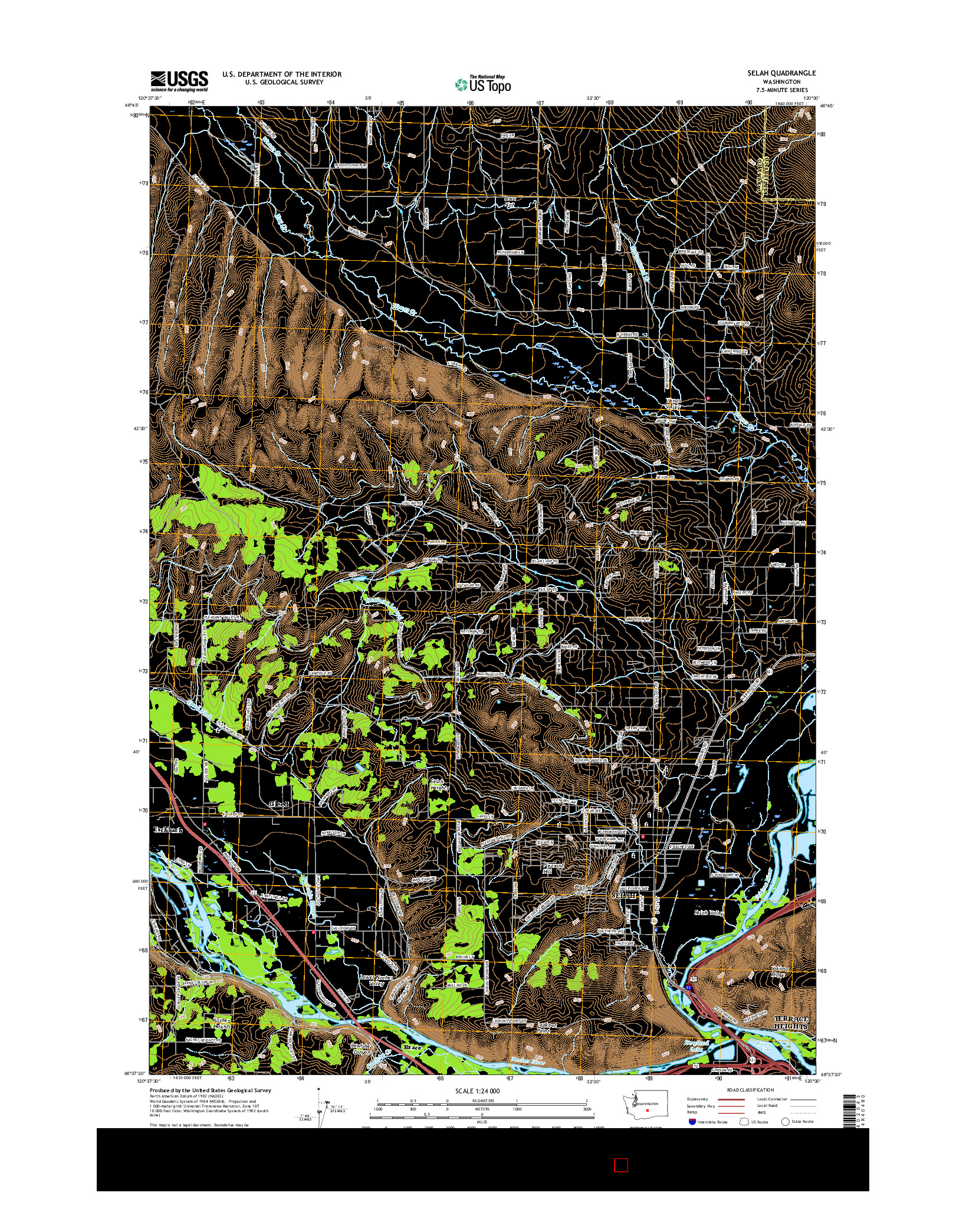 USGS US TOPO 7.5-MINUTE MAP FOR SELAH, WA 2017