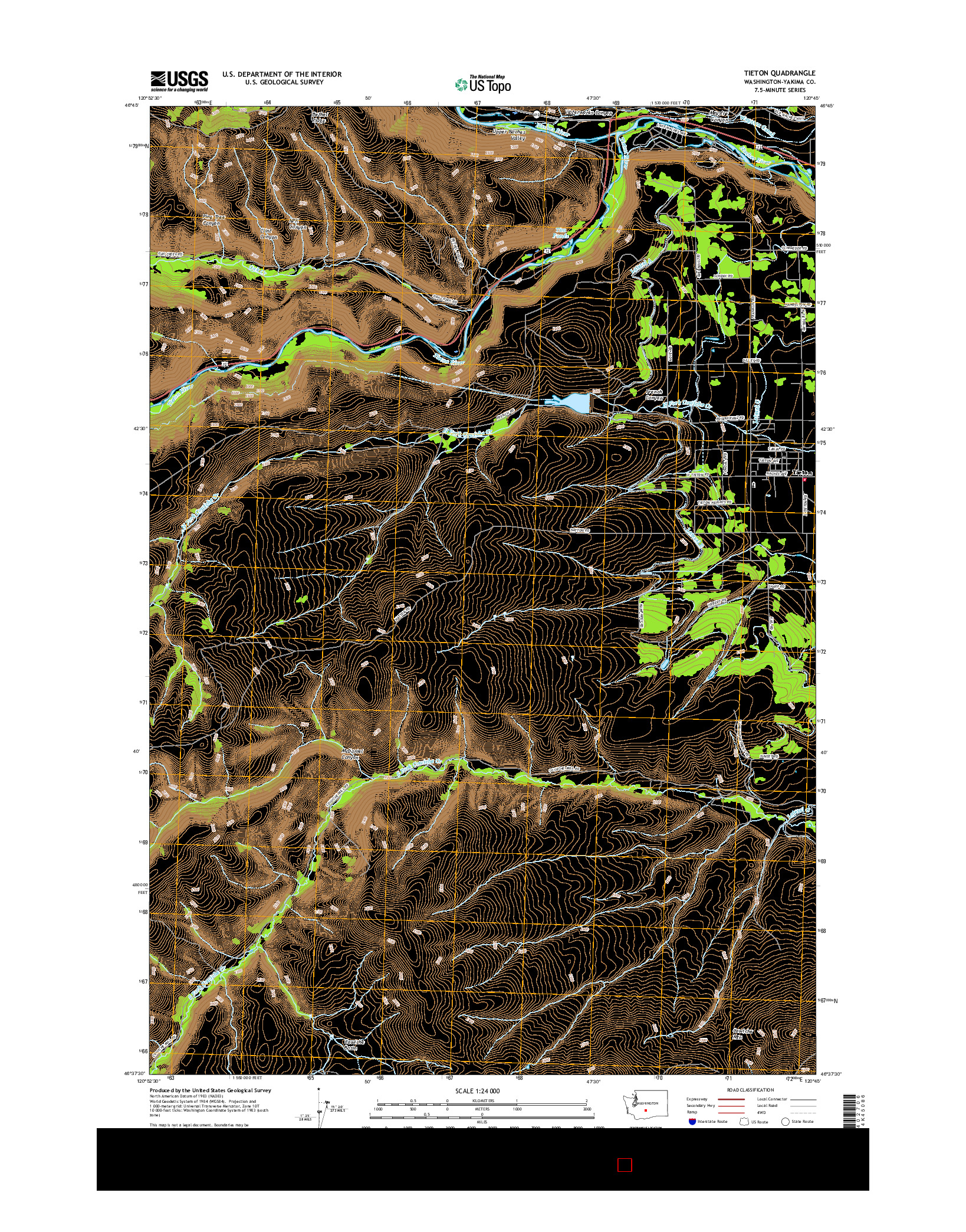 USGS US TOPO 7.5-MINUTE MAP FOR TIETON, WA 2017