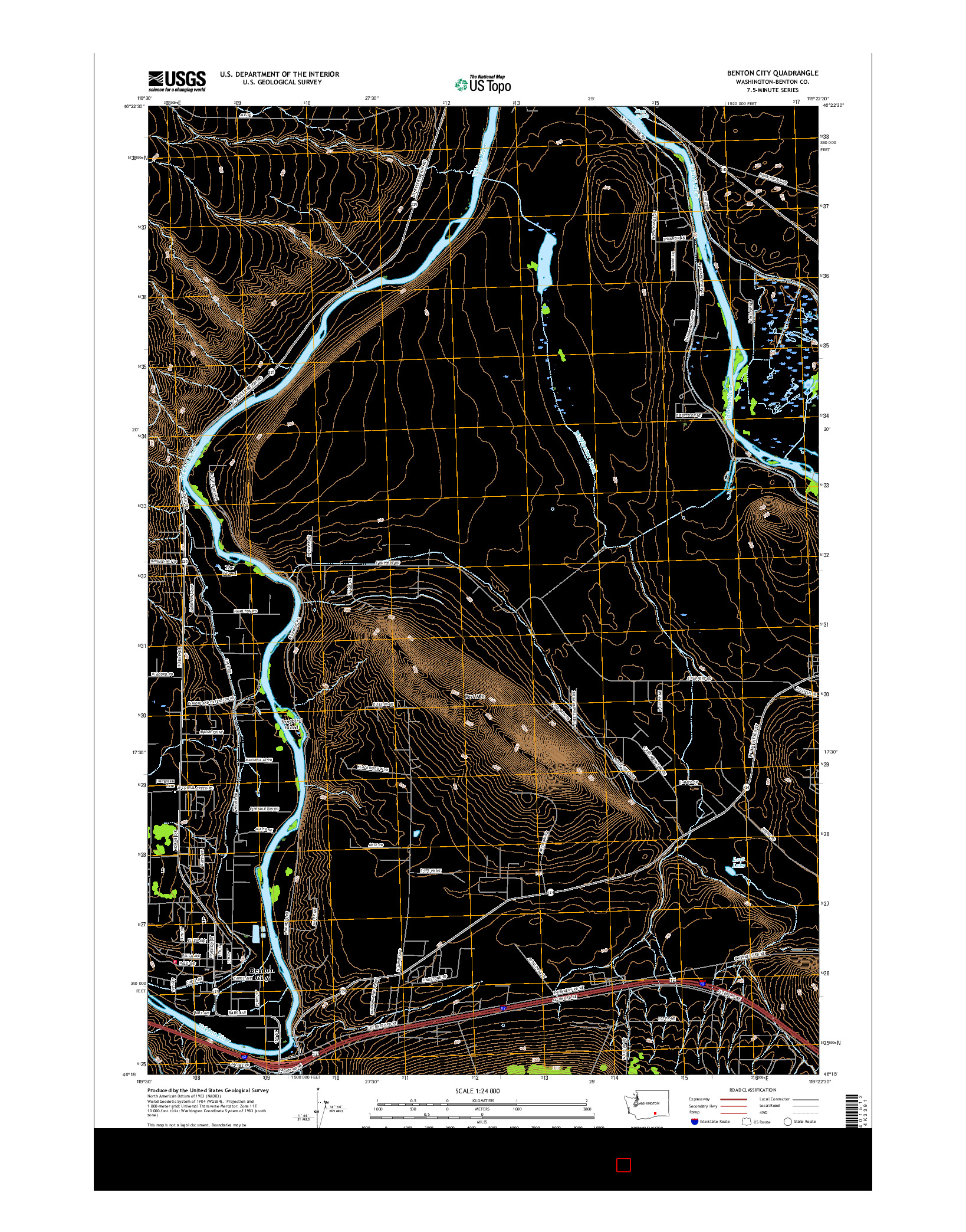 USGS US TOPO 7.5-MINUTE MAP FOR BENTON CITY, WA 2017