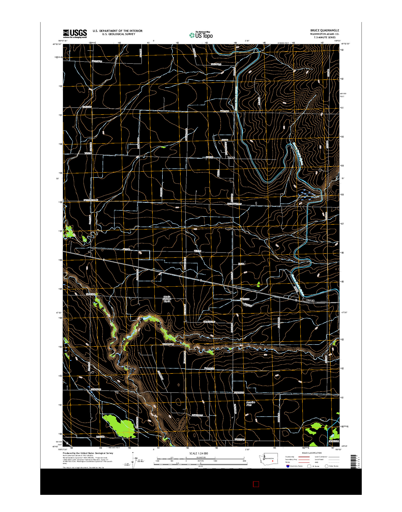 USGS US TOPO 7.5-MINUTE MAP FOR BRUCE, WA 2017