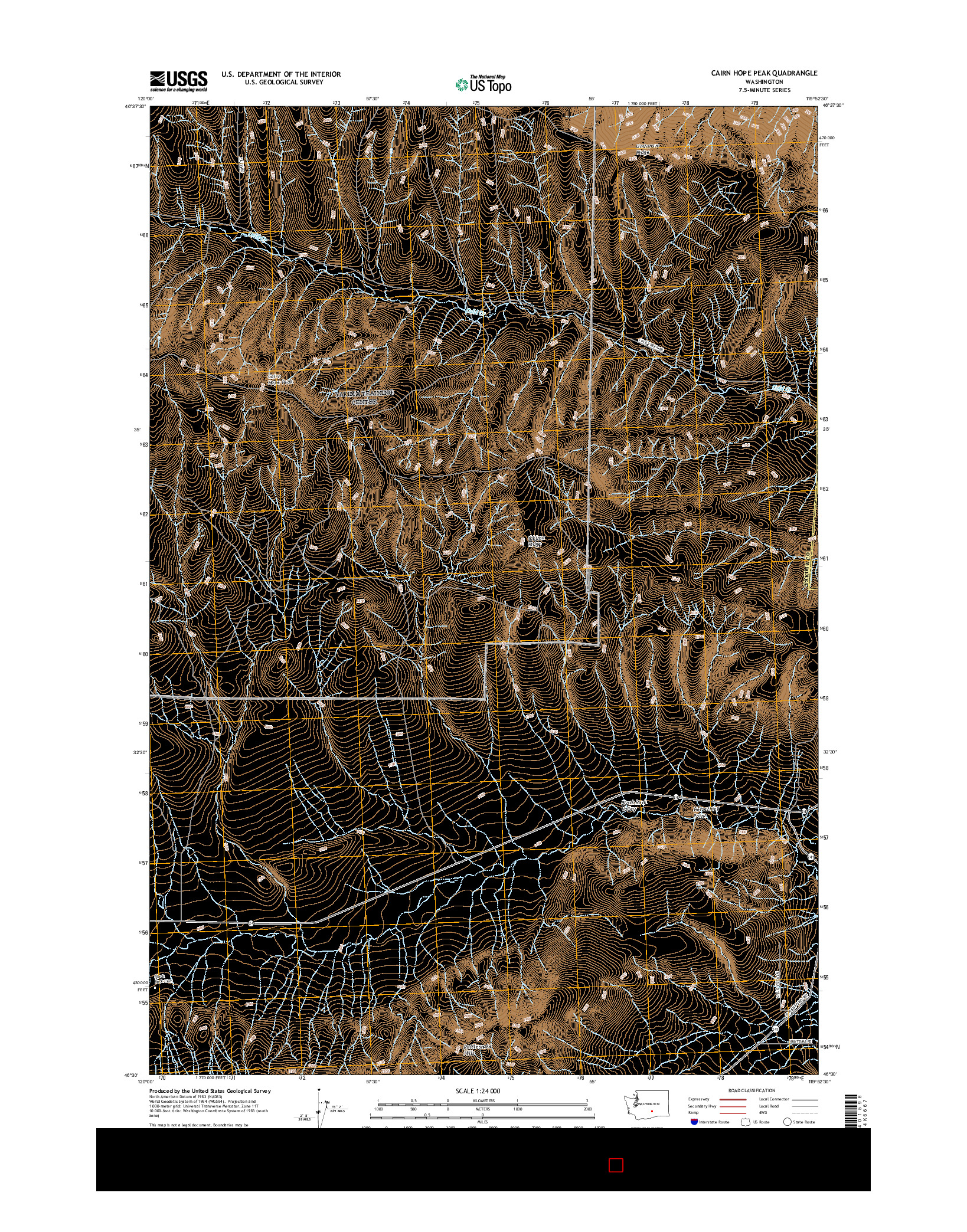 USGS US TOPO 7.5-MINUTE MAP FOR CAIRN HOPE PEAK, WA 2017