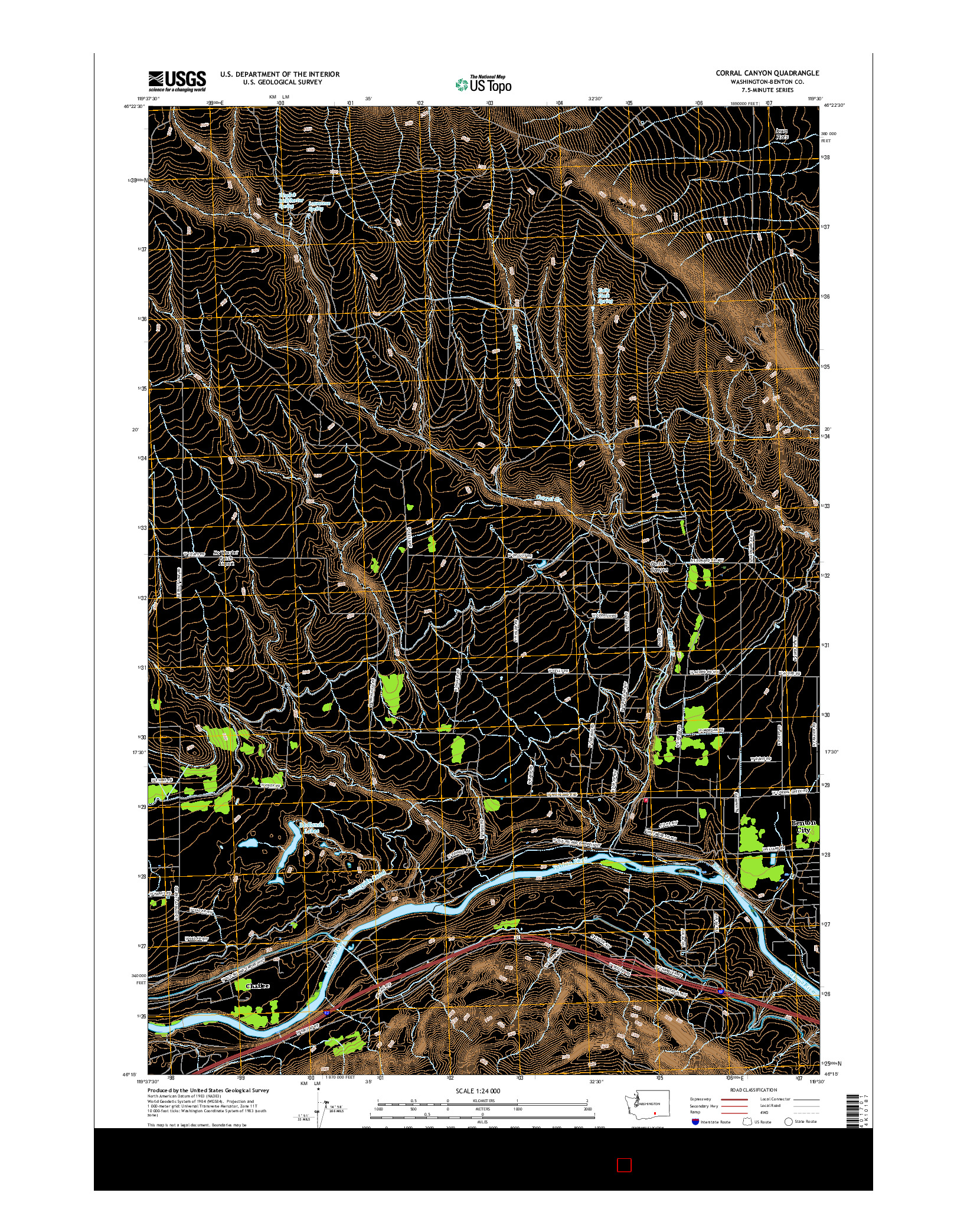 USGS US TOPO 7.5-MINUTE MAP FOR CORRAL CANYON, WA 2017