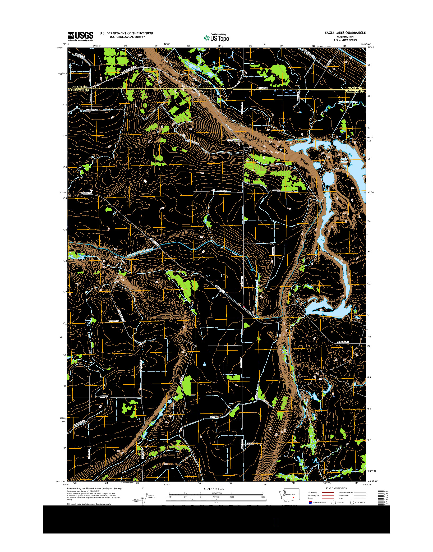 USGS US TOPO 7.5-MINUTE MAP FOR EAGLE LAKES, WA 2017