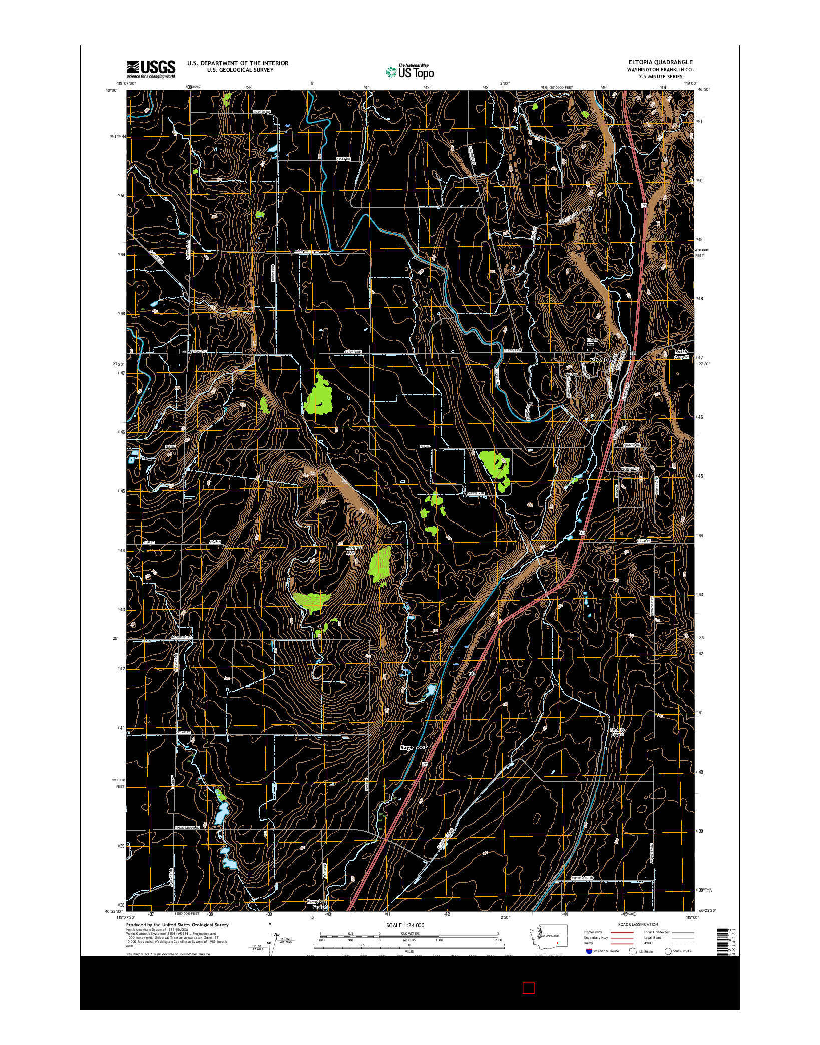 USGS US TOPO 7.5-MINUTE MAP FOR ELTOPIA, WA 2017