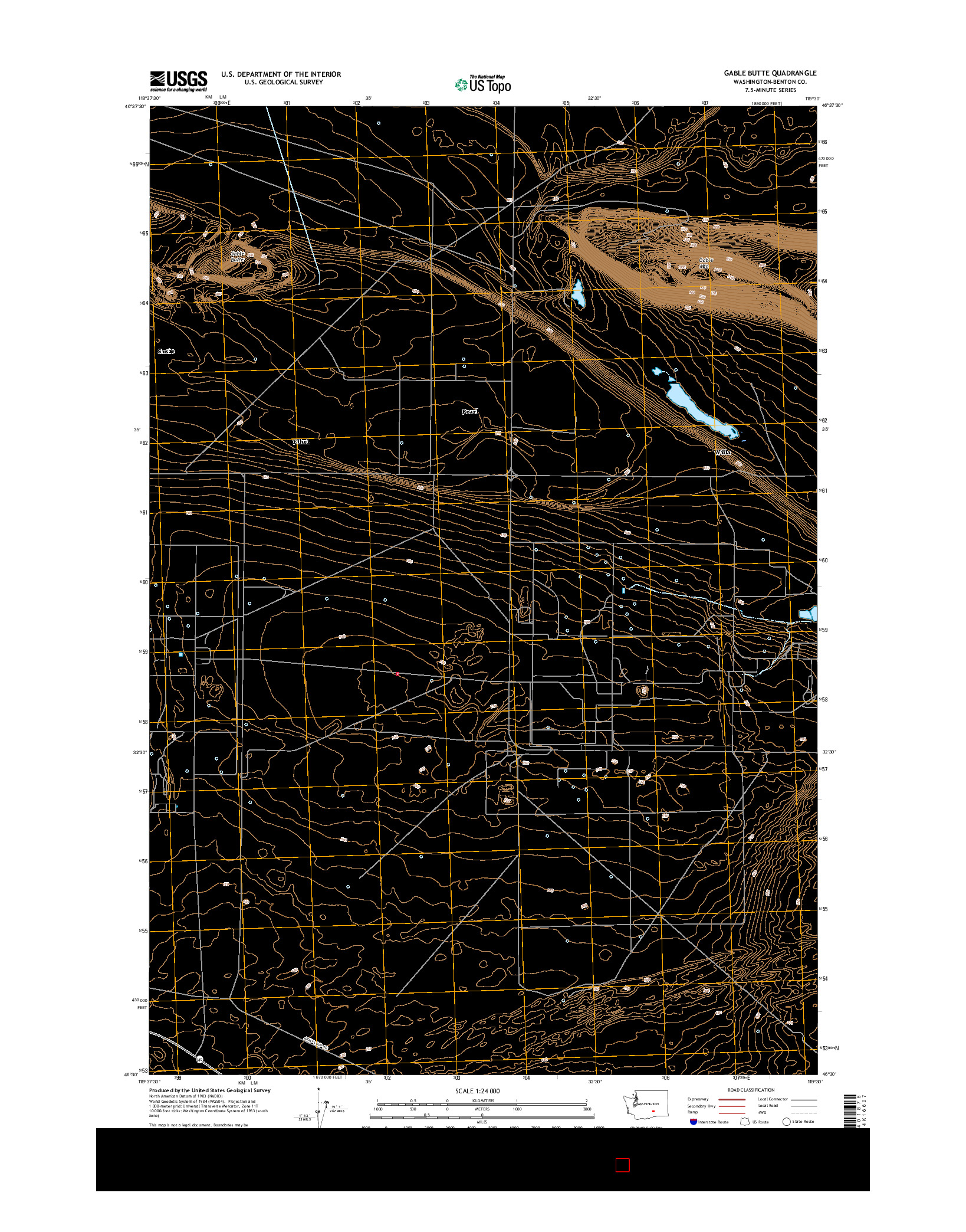 USGS US TOPO 7.5-MINUTE MAP FOR GABLE BUTTE, WA 2017