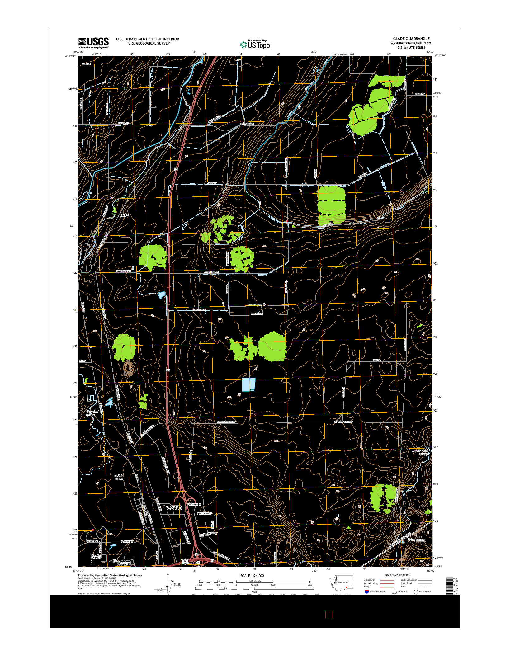 USGS US TOPO 7.5-MINUTE MAP FOR GLADE, WA 2017