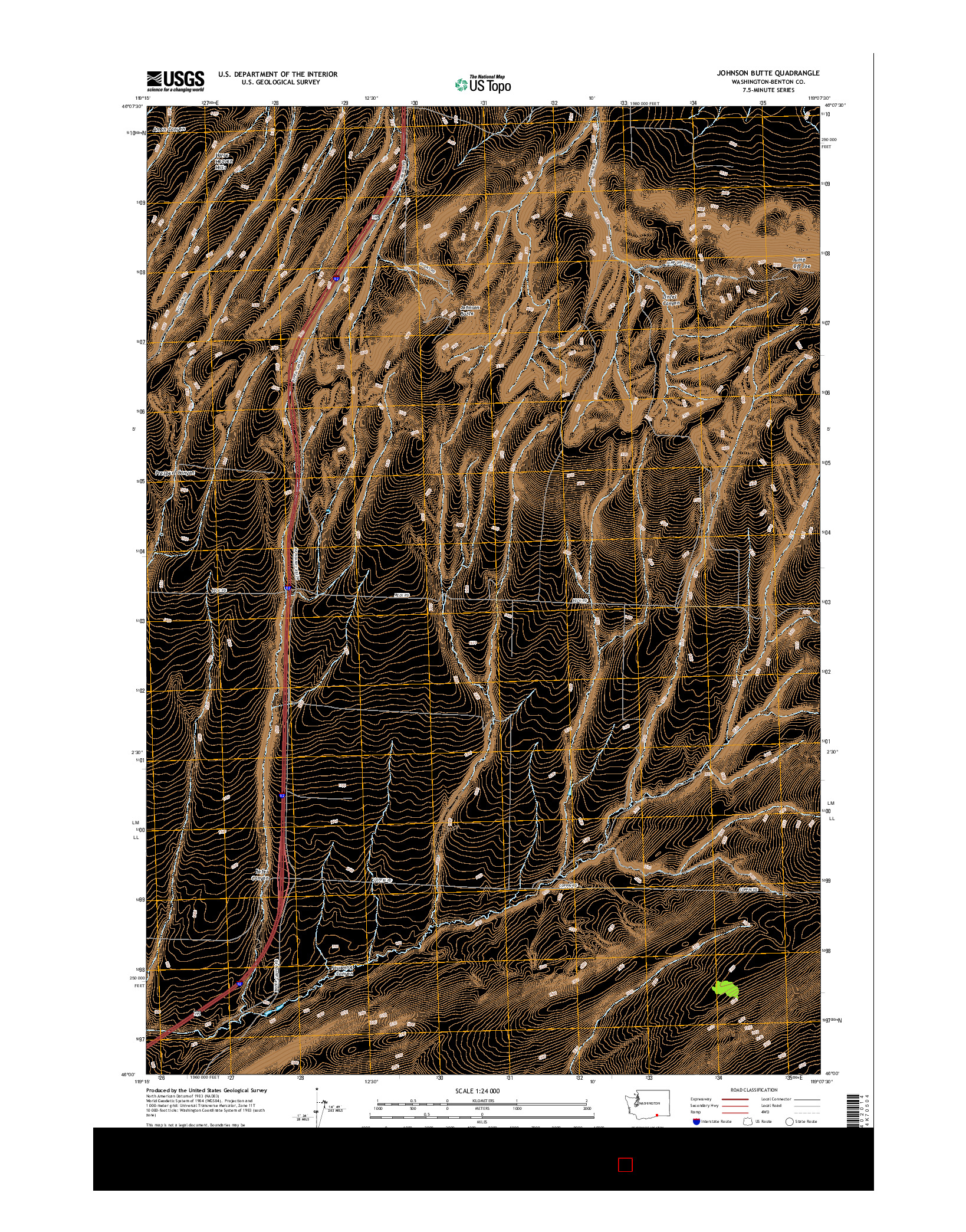USGS US TOPO 7.5-MINUTE MAP FOR JOHNSON BUTTE, WA 2017
