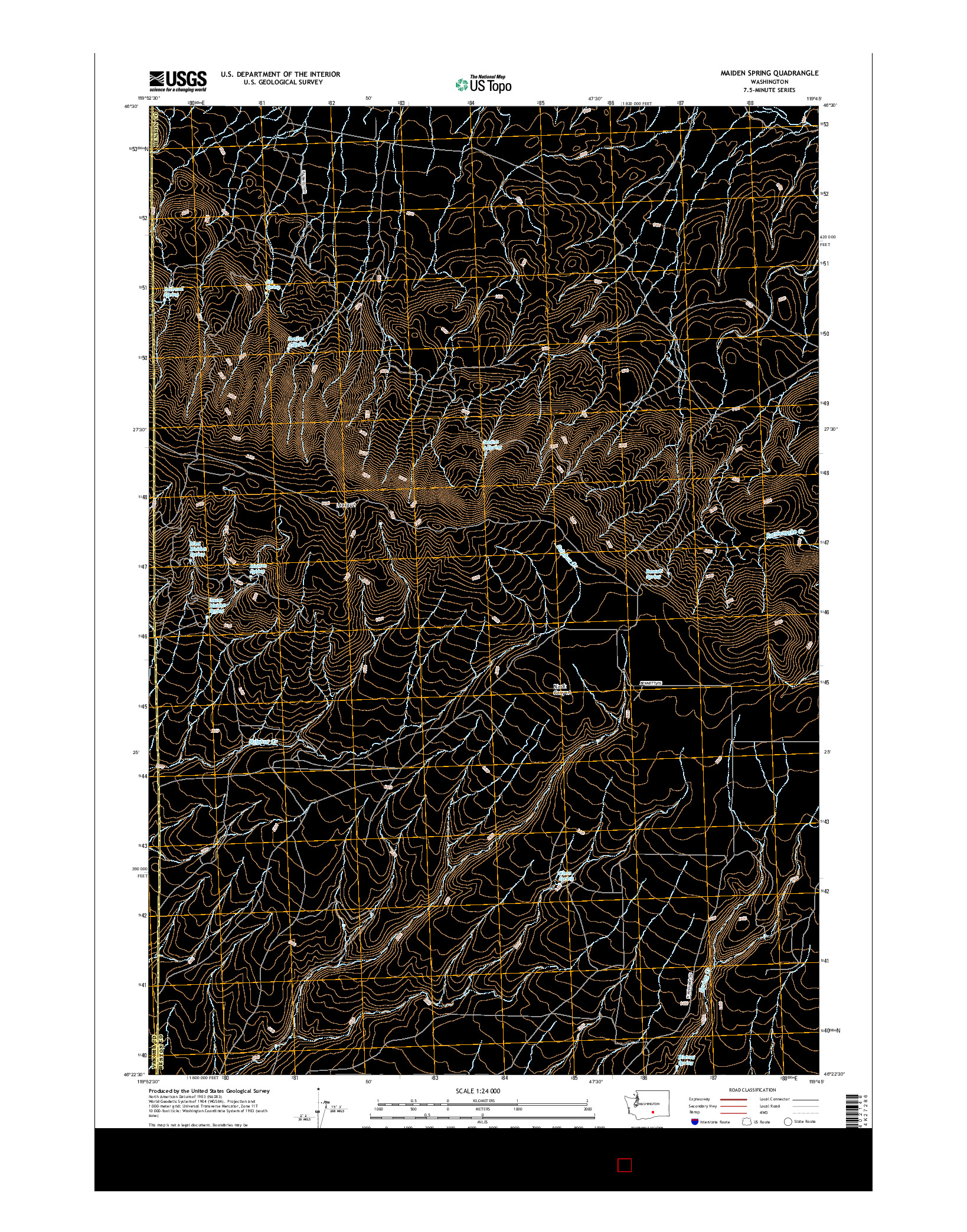 USGS US TOPO 7.5-MINUTE MAP FOR MAIDEN SPRING, WA 2017