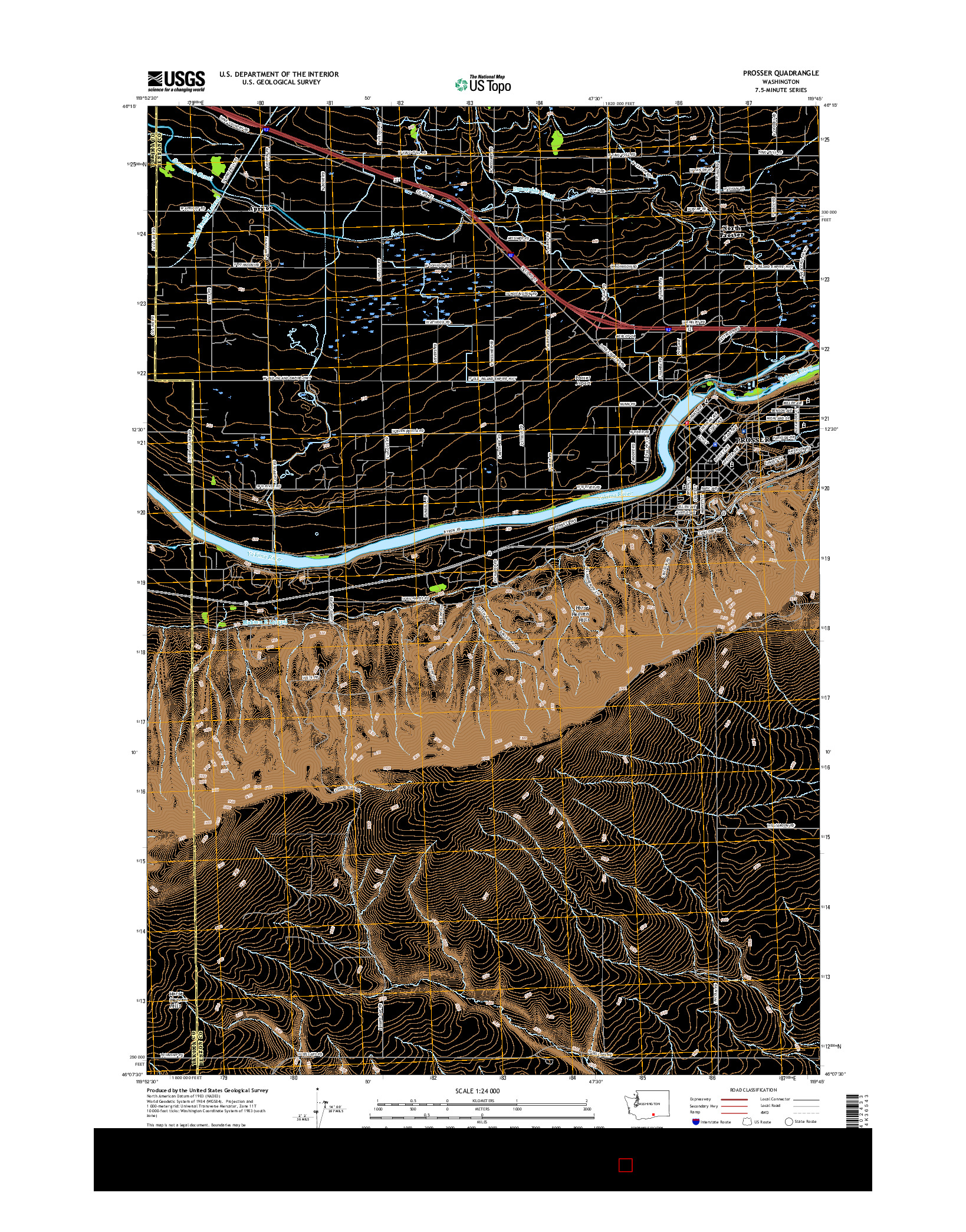 USGS US TOPO 7.5-MINUTE MAP FOR PROSSER, WA 2017