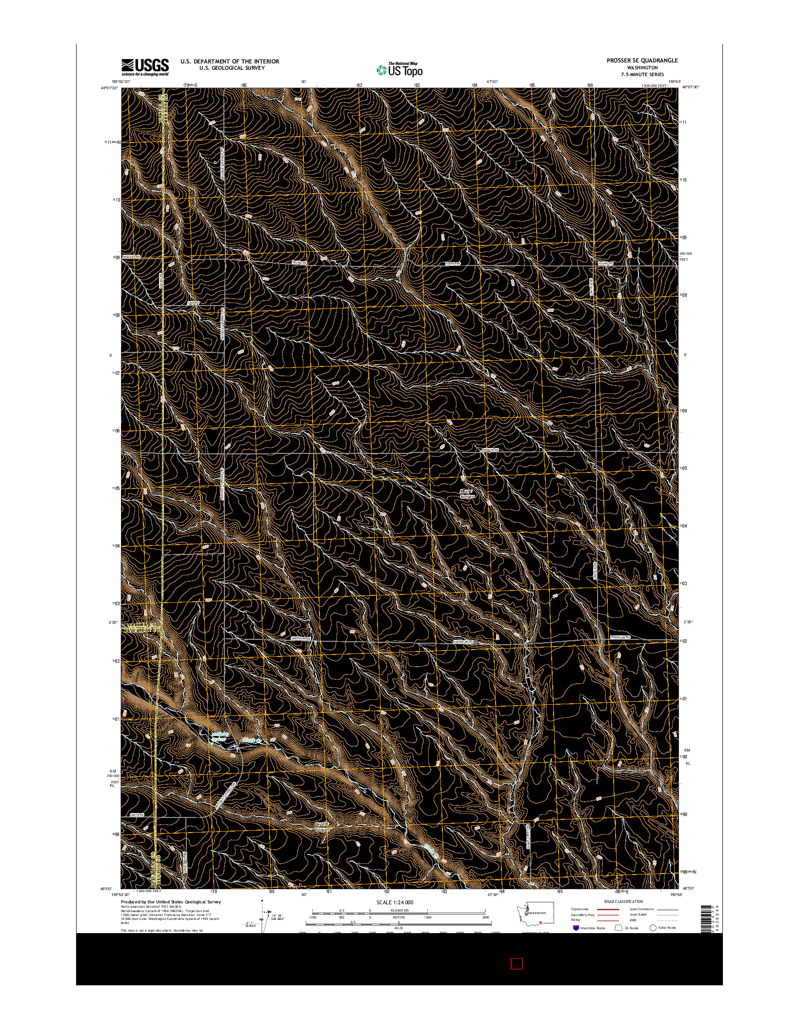 USGS US TOPO 7.5-MINUTE MAP FOR PROSSER SE, WA 2017