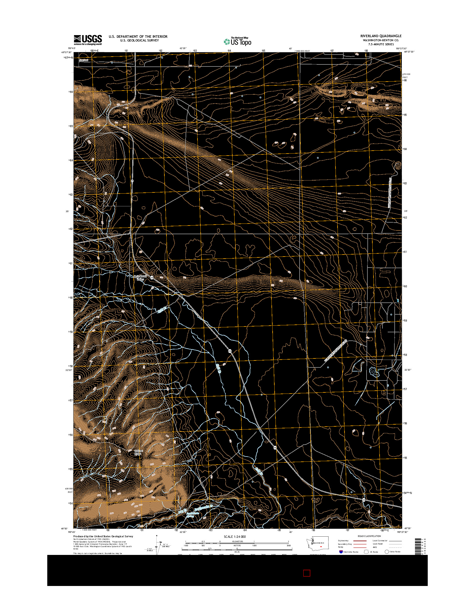 USGS US TOPO 7.5-MINUTE MAP FOR RIVERLAND, WA 2017