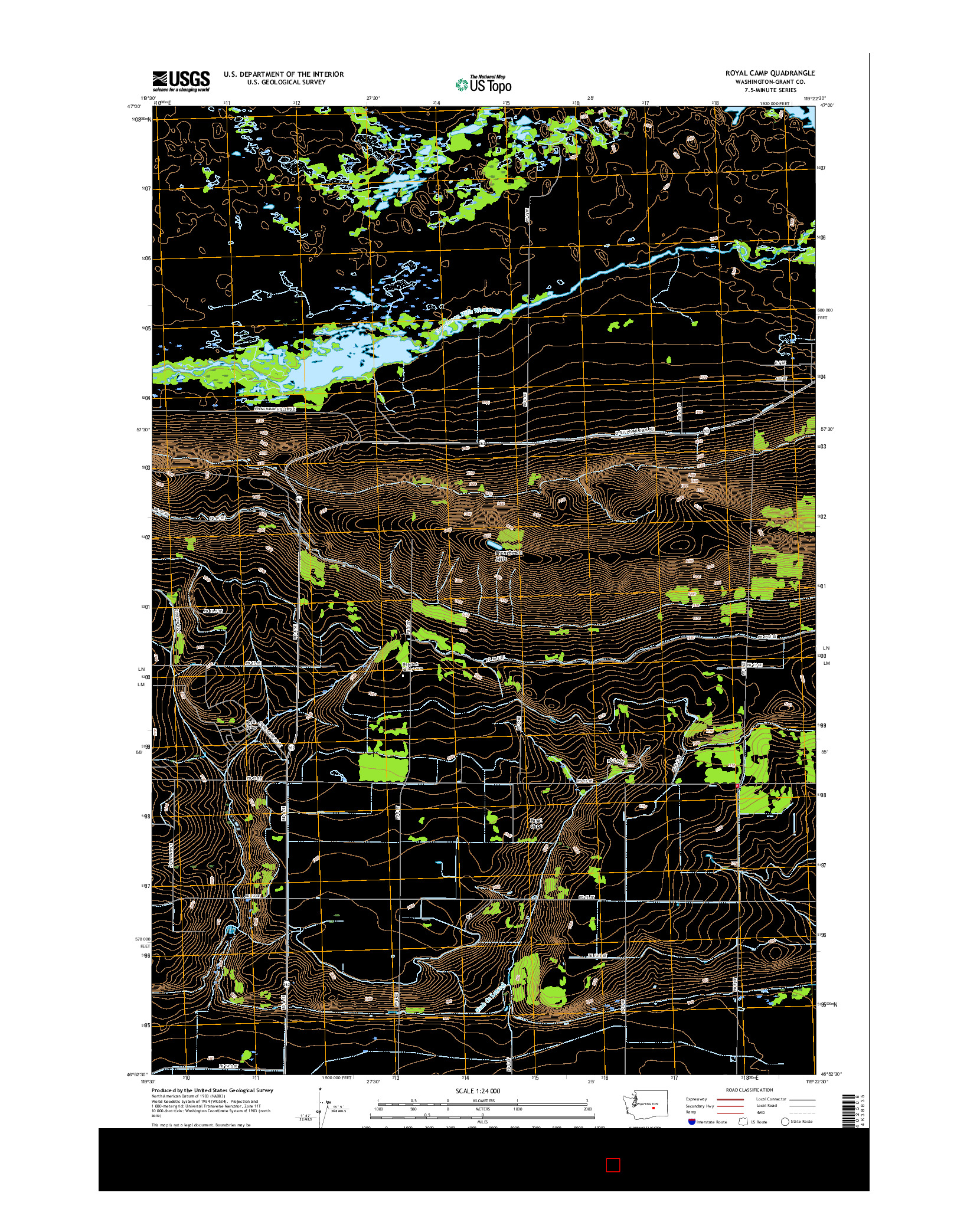 USGS US TOPO 7.5-MINUTE MAP FOR ROYAL CAMP, WA 2017