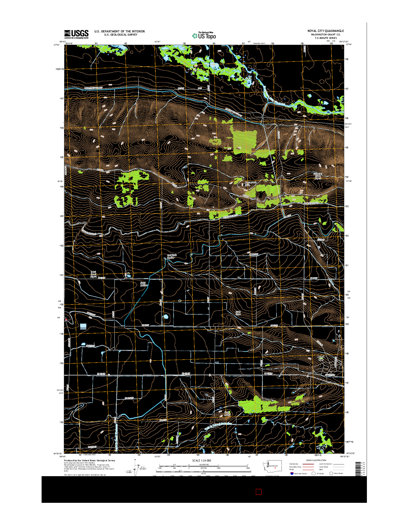 USGS US TOPO 7.5-MINUTE MAP FOR ROYAL CITY, WA 2017