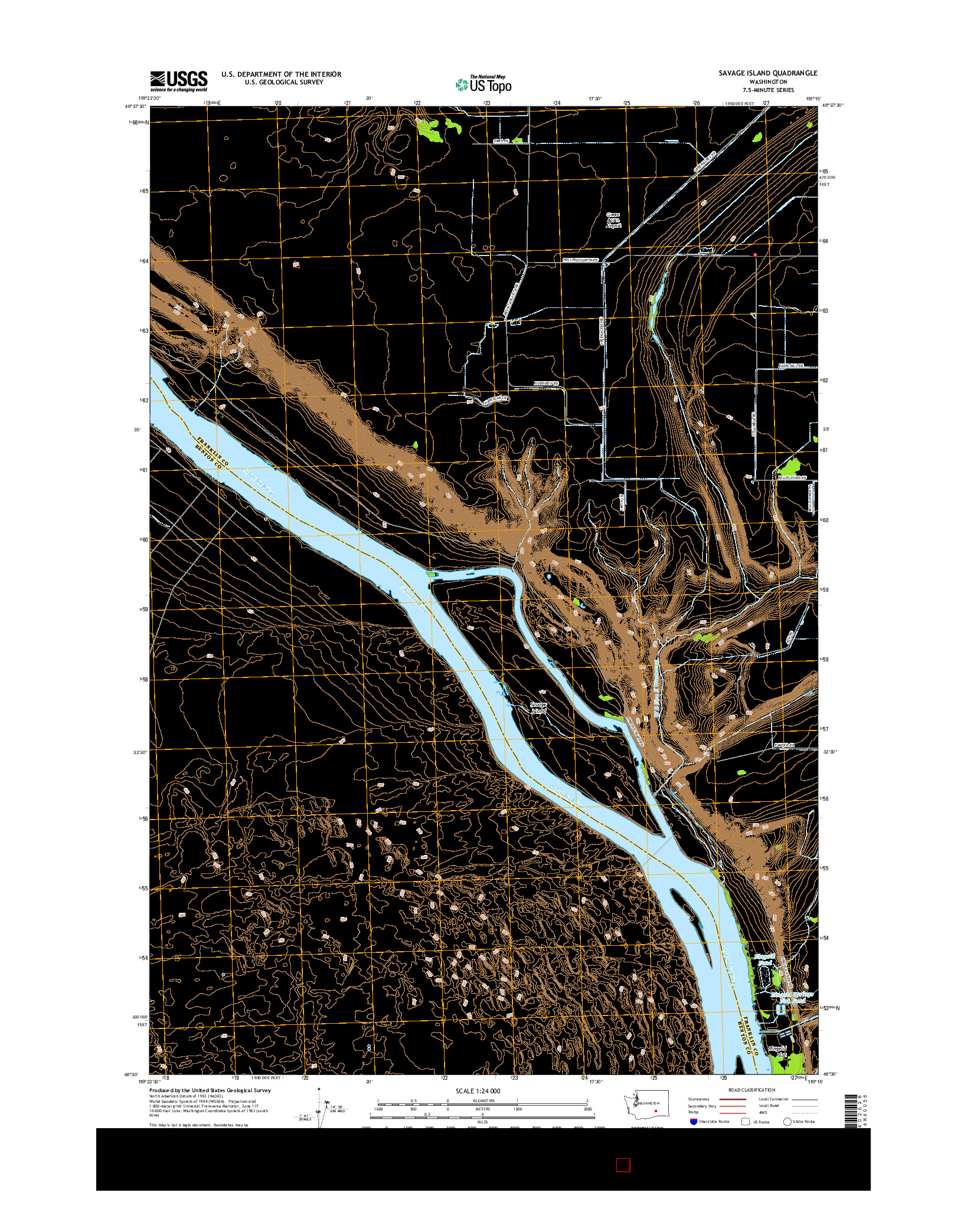 USGS US TOPO 7.5-MINUTE MAP FOR SAVAGE ISLAND, WA 2017