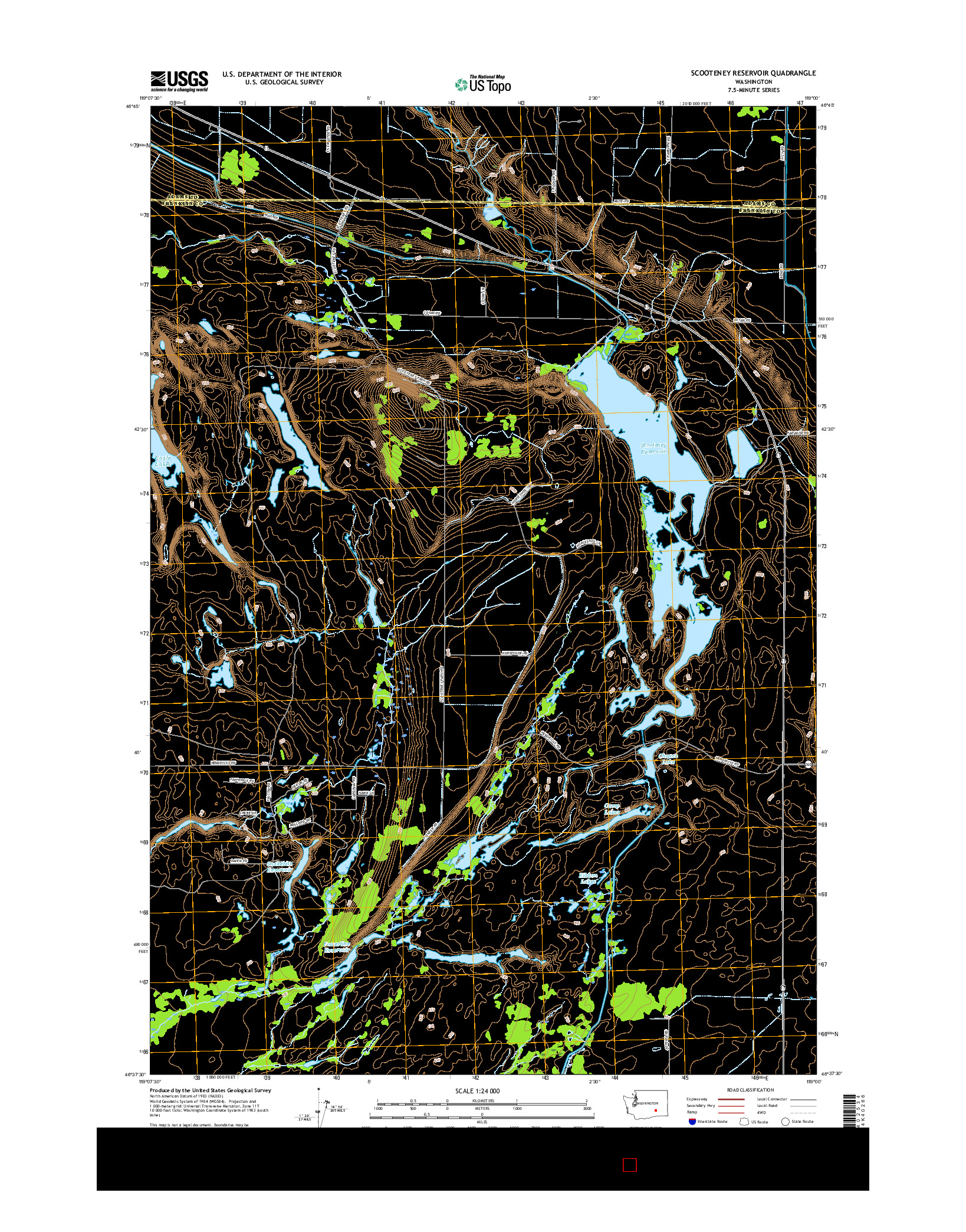 USGS US TOPO 7.5-MINUTE MAP FOR SCOOTENEY RESERVOIR, WA 2017