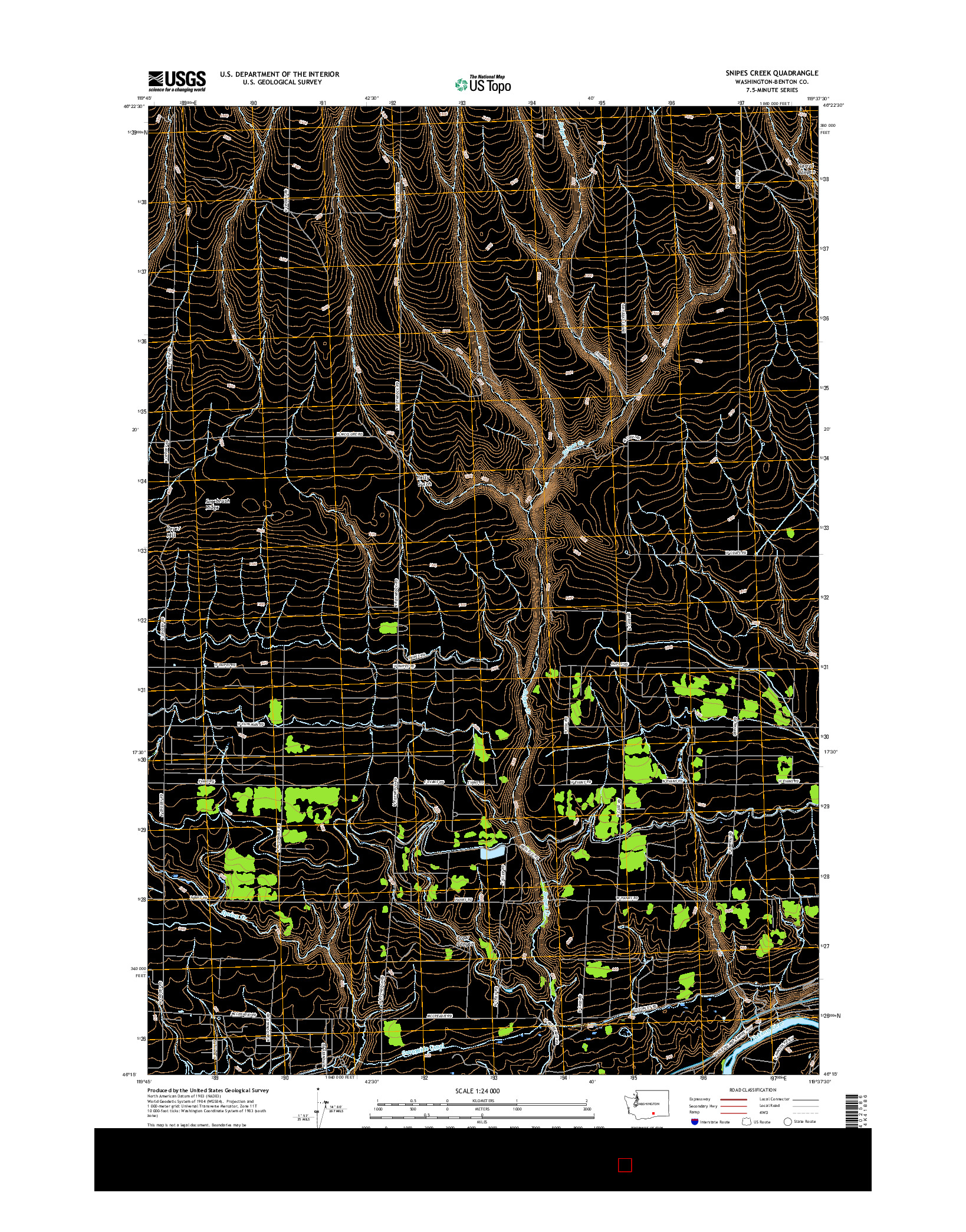 USGS US TOPO 7.5-MINUTE MAP FOR SNIPES CREEK, WA 2017