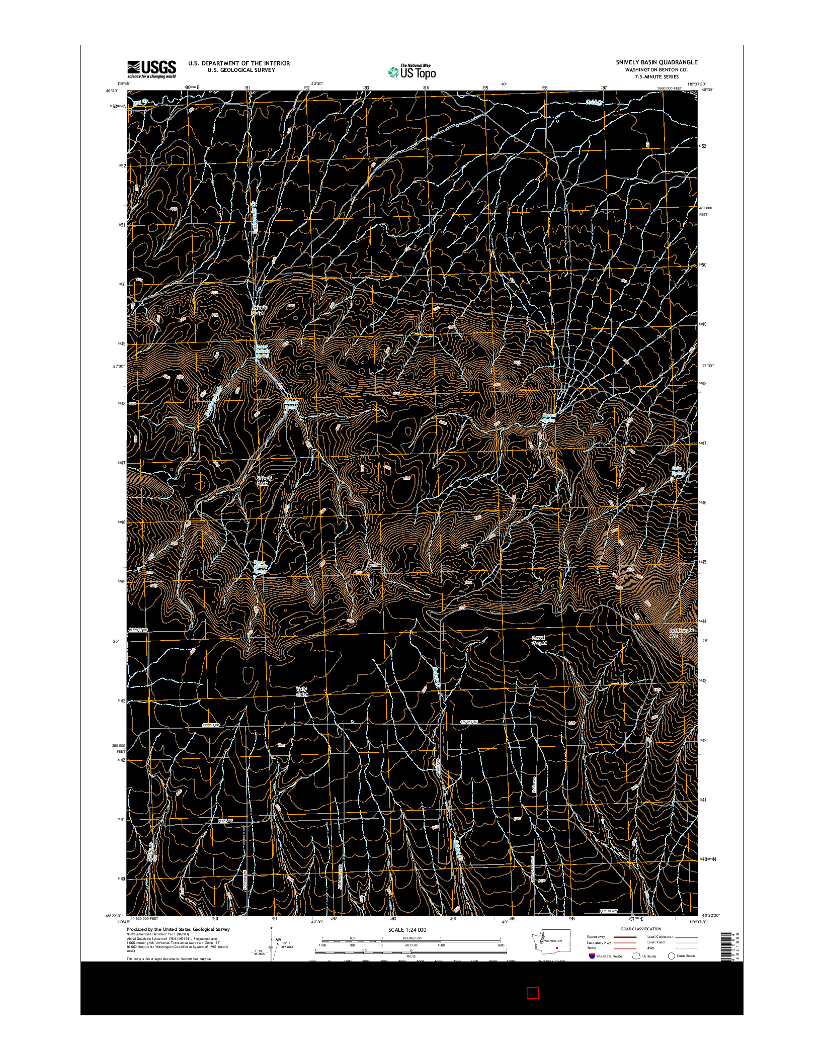 USGS US TOPO 7.5-MINUTE MAP FOR SNIVELY BASIN, WA 2017