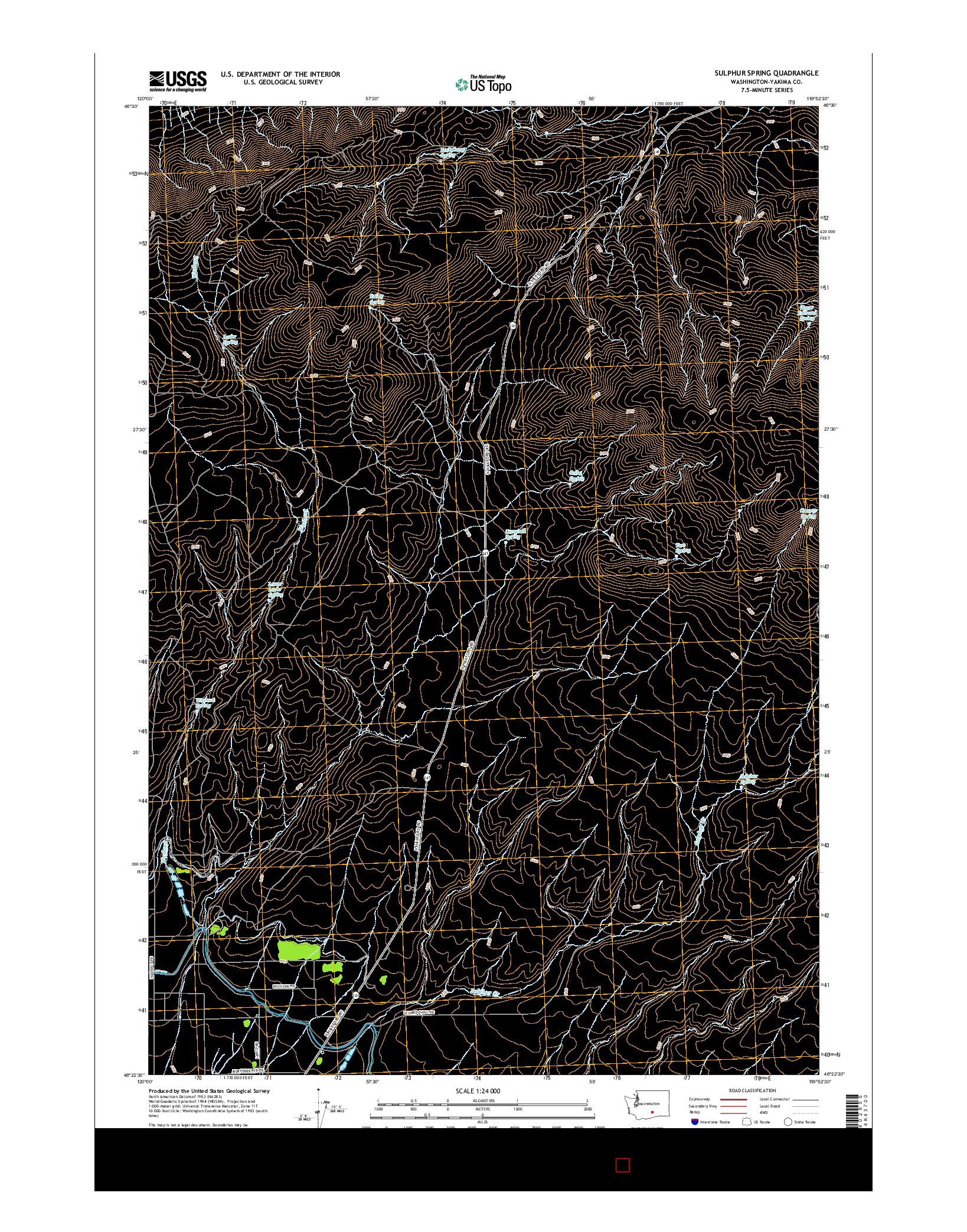 USGS US TOPO 7.5-MINUTE MAP FOR SULPHUR SPRING, WA 2017