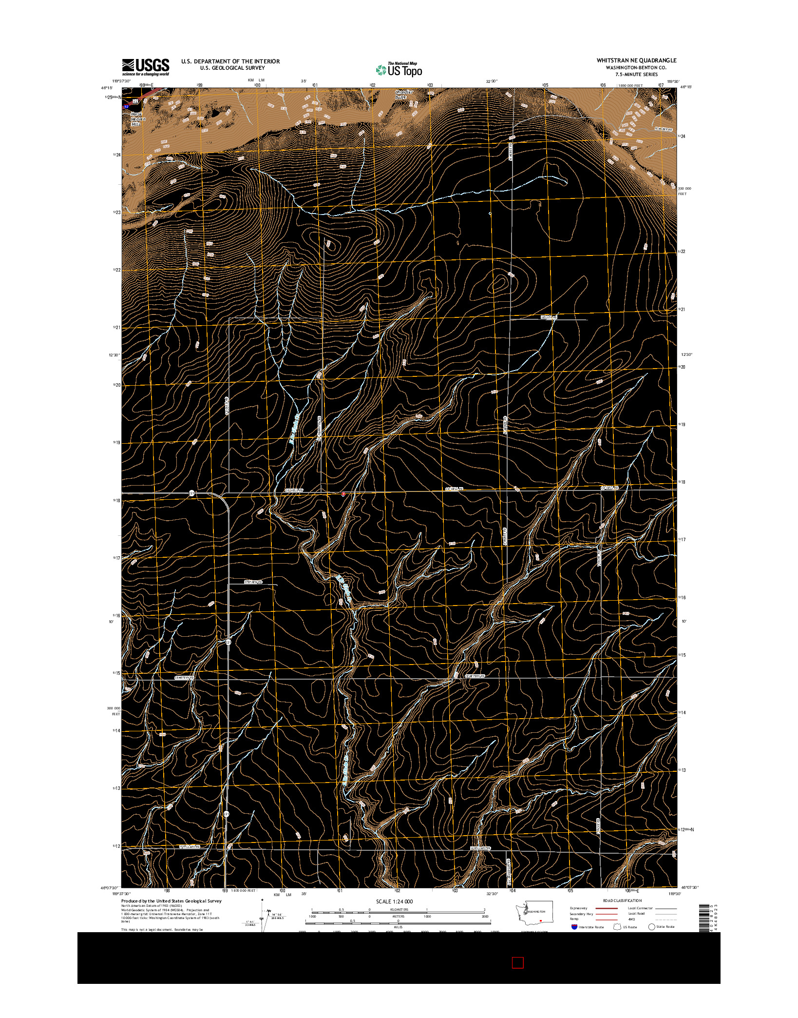 USGS US TOPO 7.5-MINUTE MAP FOR WHITSTRAN NE, WA 2017