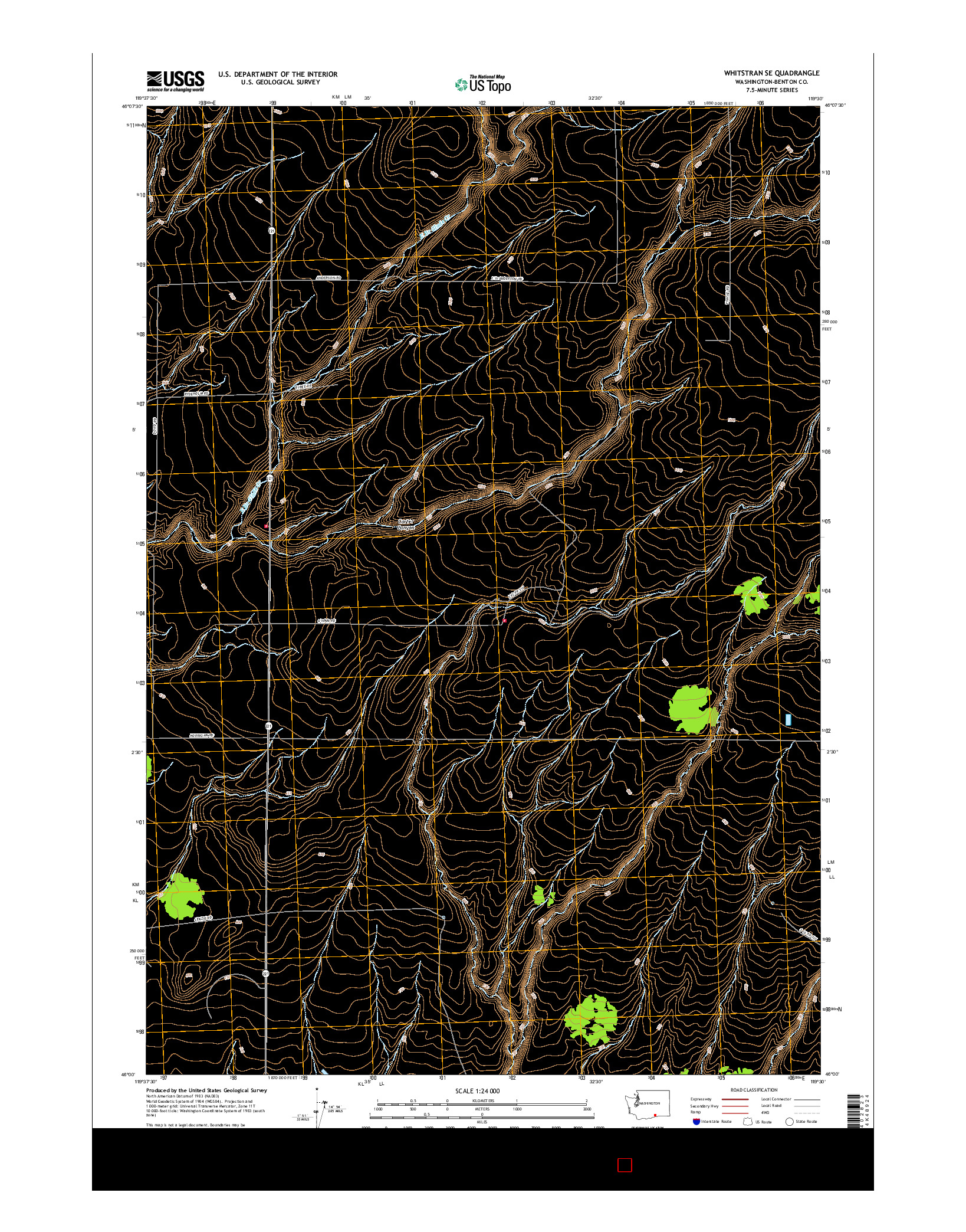 USGS US TOPO 7.5-MINUTE MAP FOR WHITSTRAN SE, WA 2017