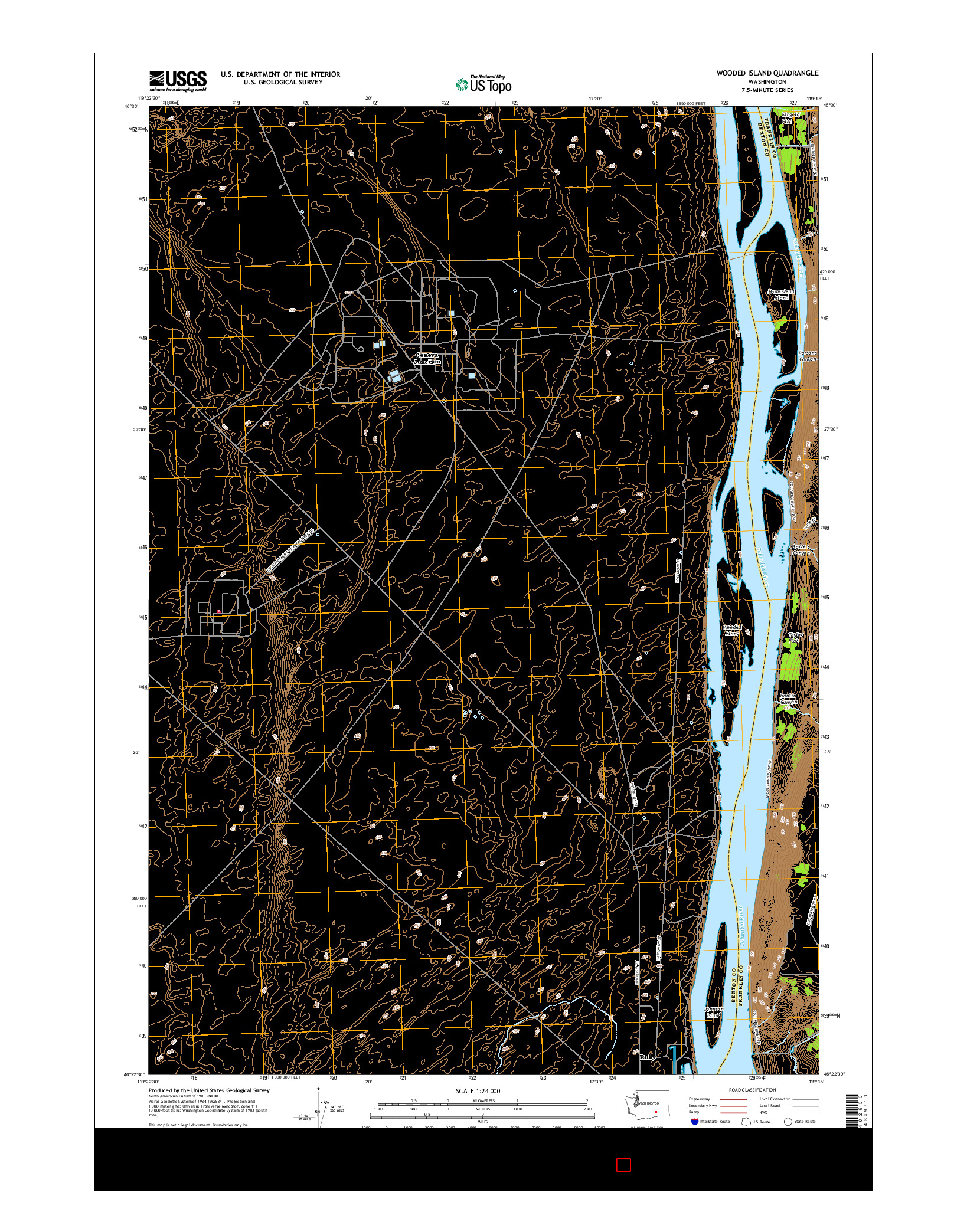 USGS US TOPO 7.5-MINUTE MAP FOR WOODED ISLAND, WA 2017
