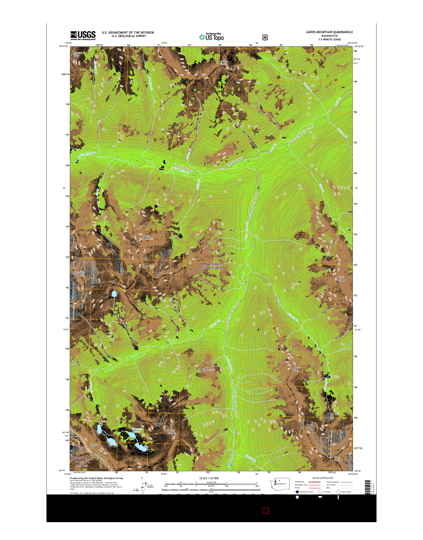 USGS US TOPO 7.5-MINUTE MAP FOR AGNES MOUNTAIN, WA 2017