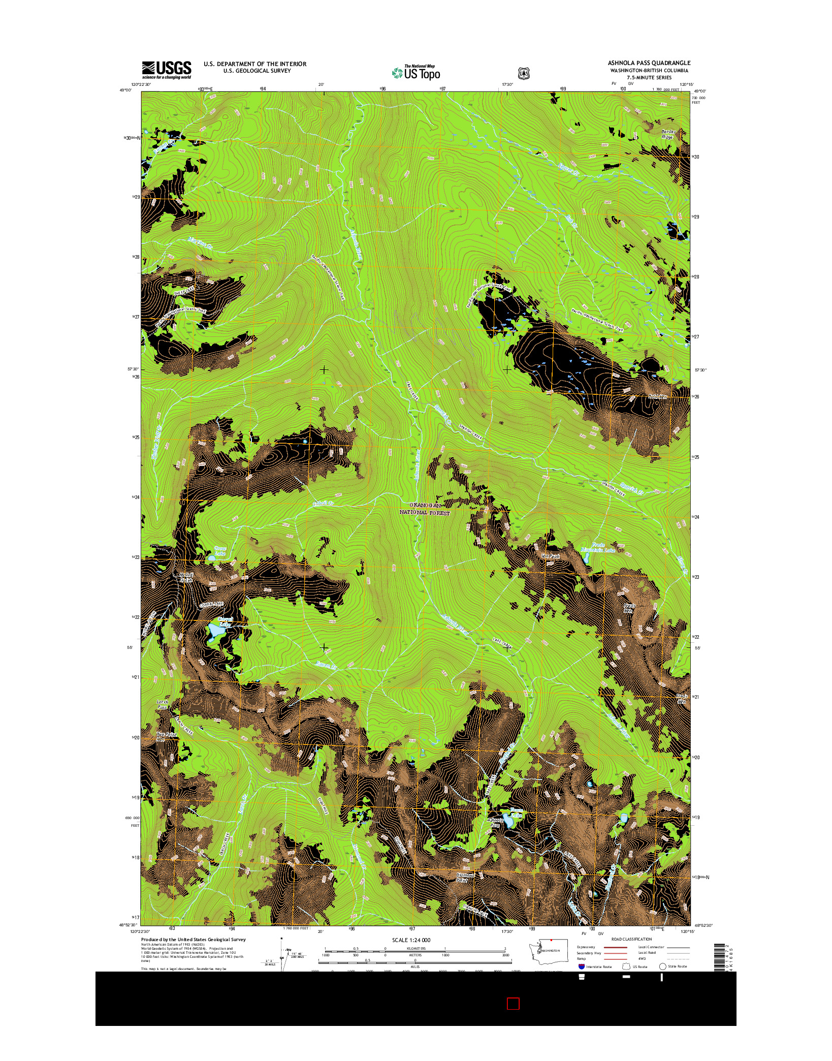 USGS US TOPO 7.5-MINUTE MAP FOR ASHNOLA PASS, WA-BC 2017