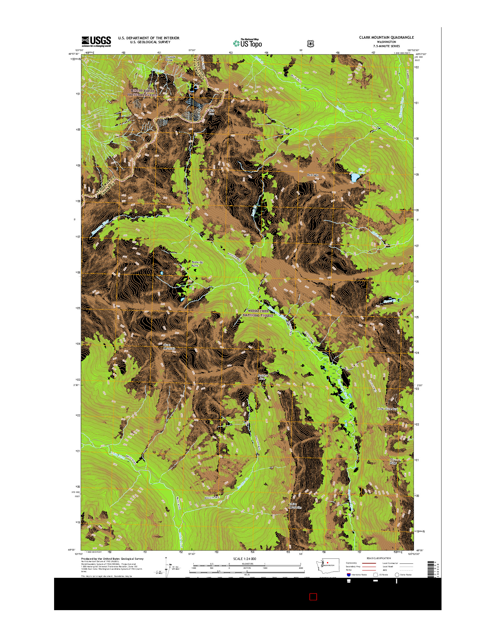 USGS US TOPO 7.5-MINUTE MAP FOR CLARK MOUNTAIN, WA 2017