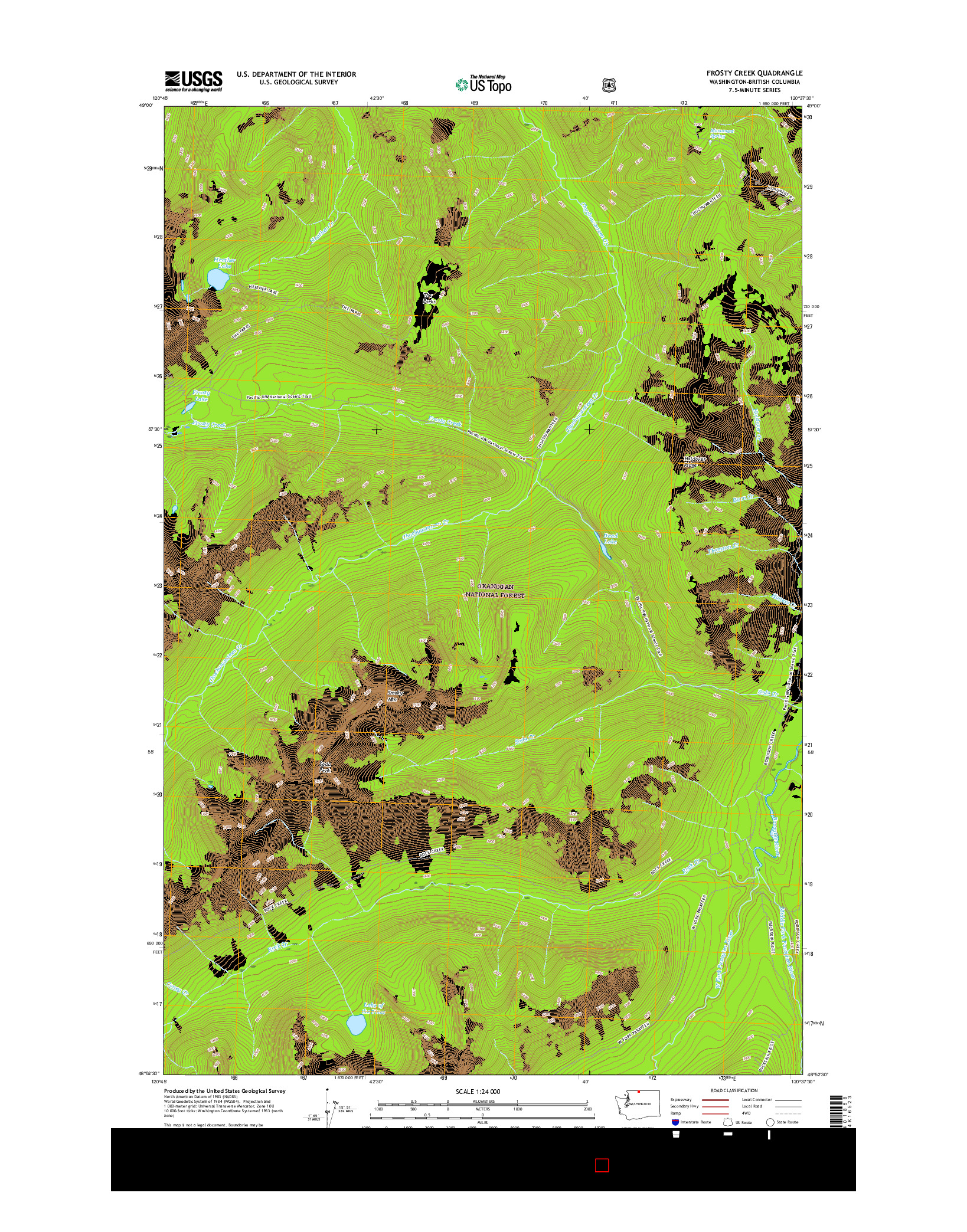 USGS US TOPO 7.5-MINUTE MAP FOR FROSTY CREEK, WA-BC 2017