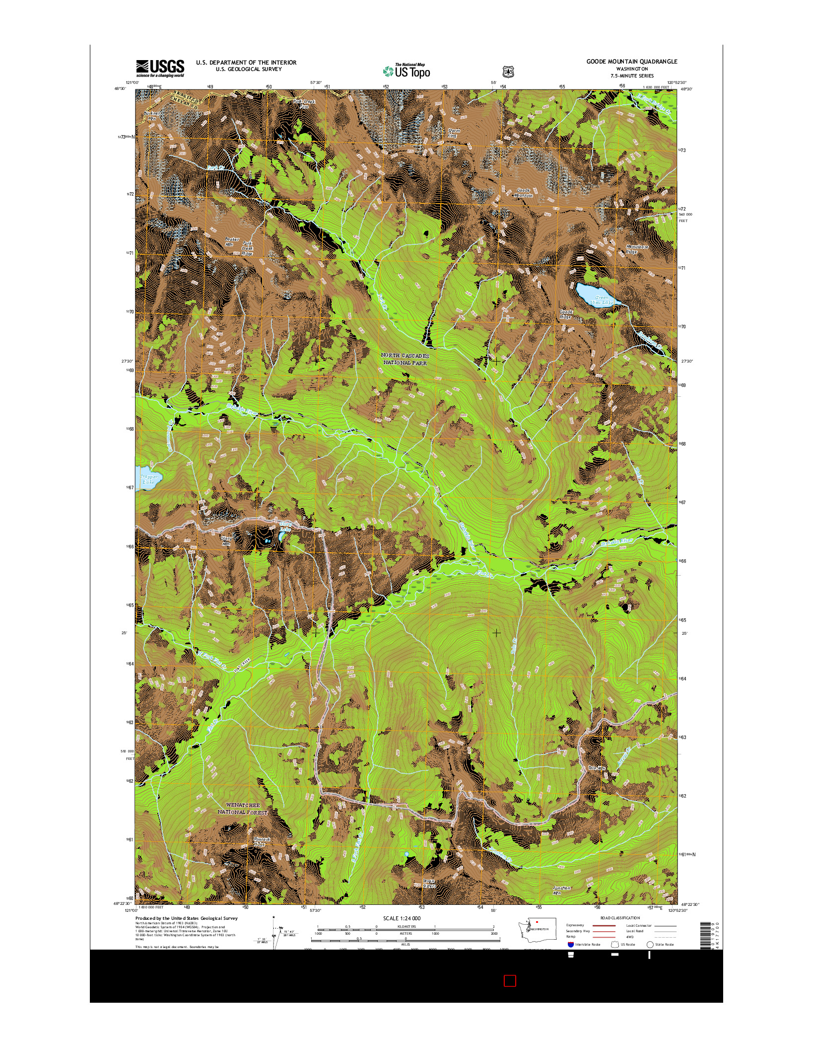 USGS US TOPO 7.5-MINUTE MAP FOR GOODE MOUNTAIN, WA 2017