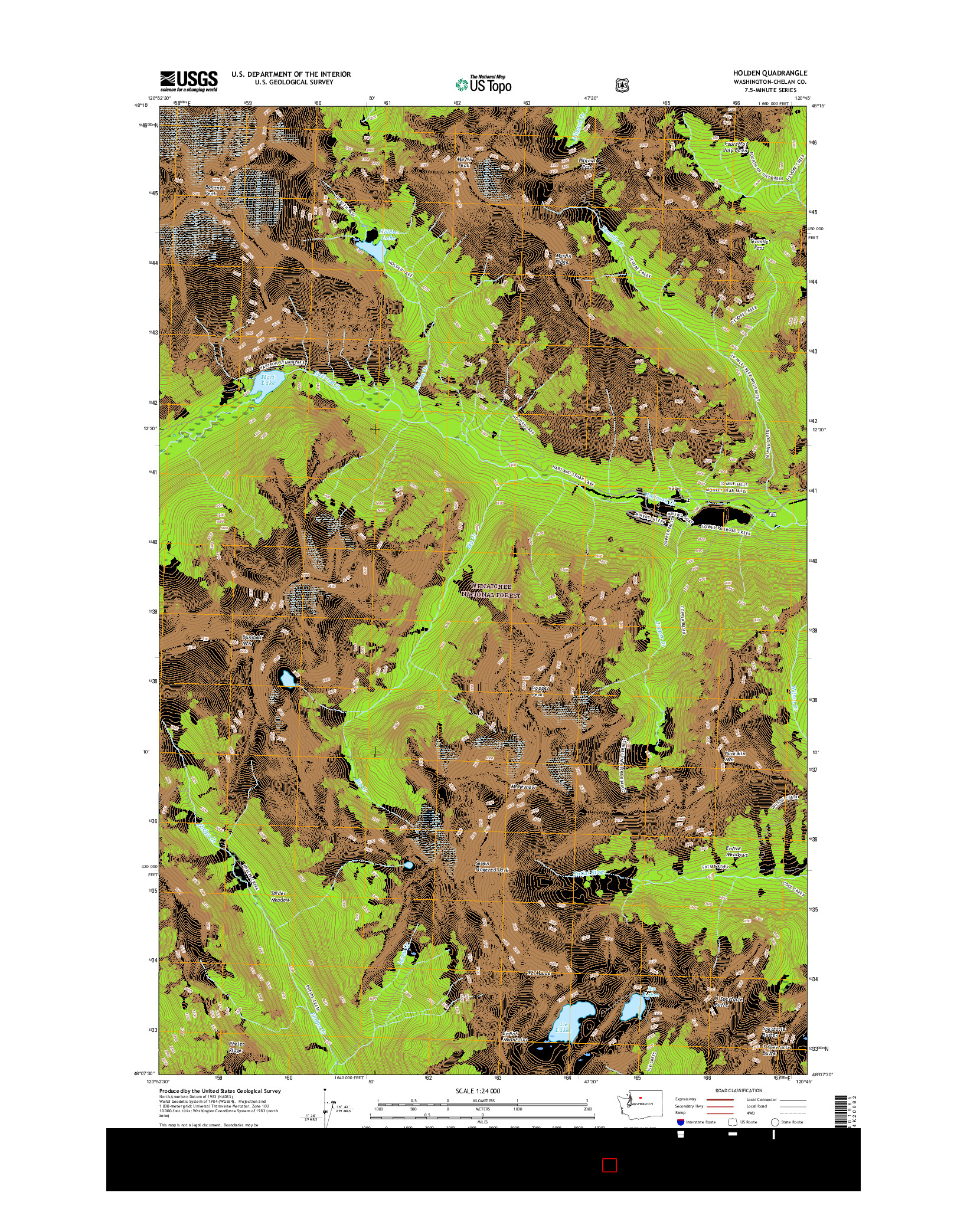 USGS US TOPO 7.5-MINUTE MAP FOR HOLDEN, WA 2017
