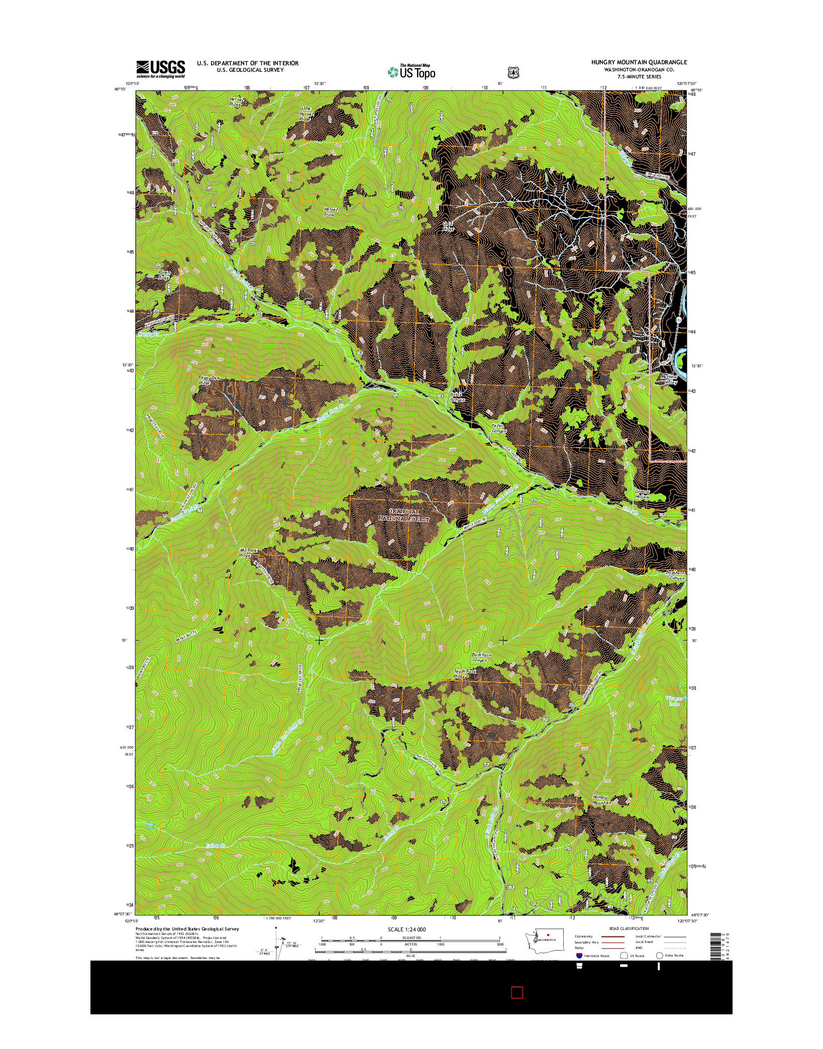 USGS US TOPO 7.5-MINUTE MAP FOR HUNGRY MOUNTAIN, WA 2017