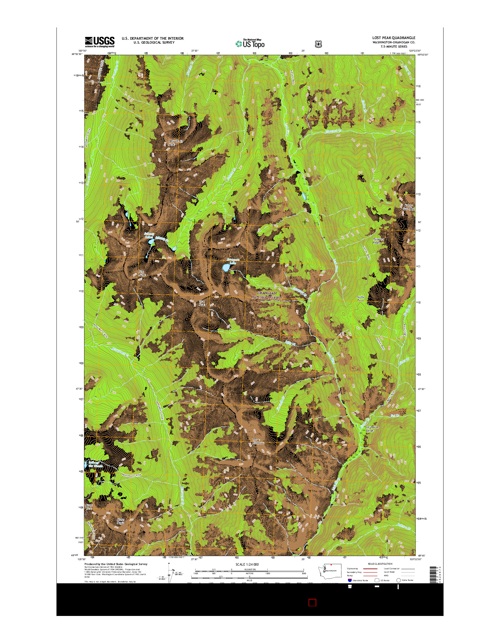 USGS US TOPO 7.5-MINUTE MAP FOR LOST PEAK, WA 2017