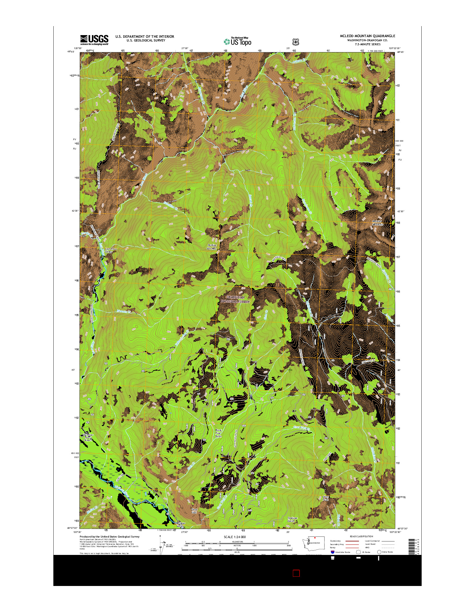 USGS US TOPO 7.5-MINUTE MAP FOR MCLEOD MOUNTAIN, WA 2017