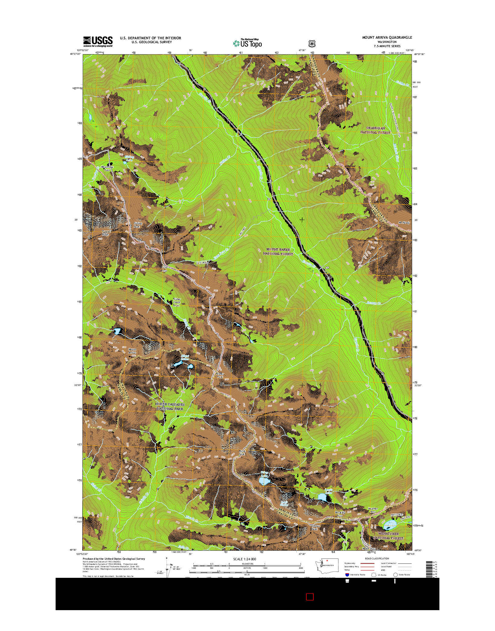 USGS US TOPO 7.5-MINUTE MAP FOR MOUNT ARRIVA, WA 2017