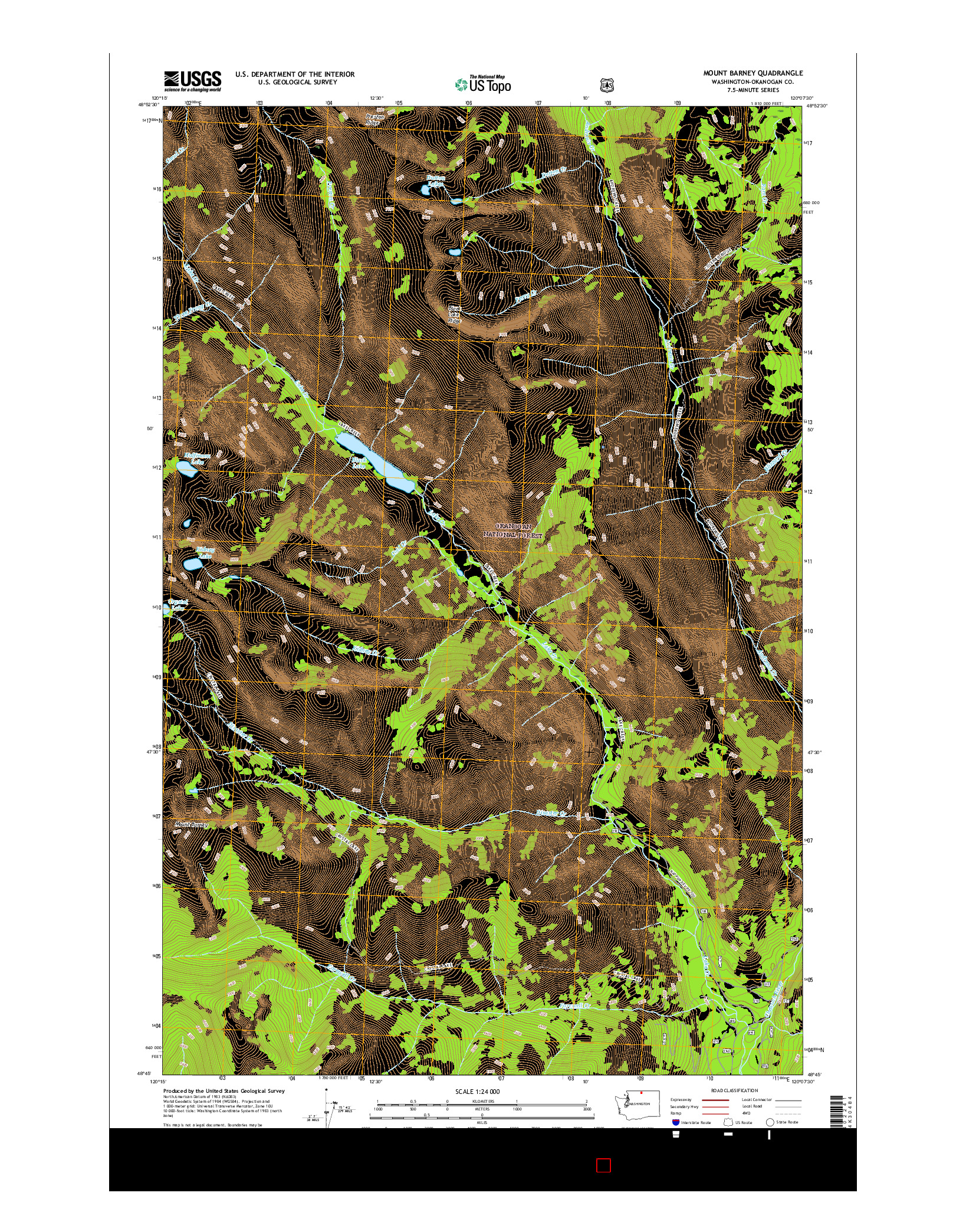 USGS US TOPO 7.5-MINUTE MAP FOR MOUNT BARNEY, WA 2017