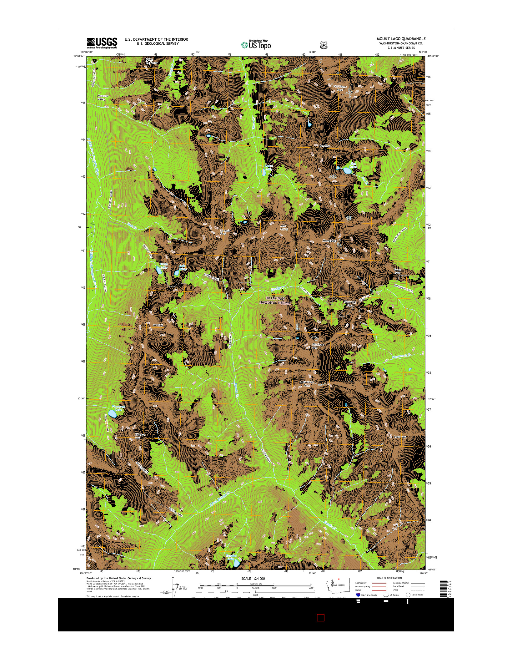 USGS US TOPO 7.5-MINUTE MAP FOR MOUNT LAGO, WA 2017