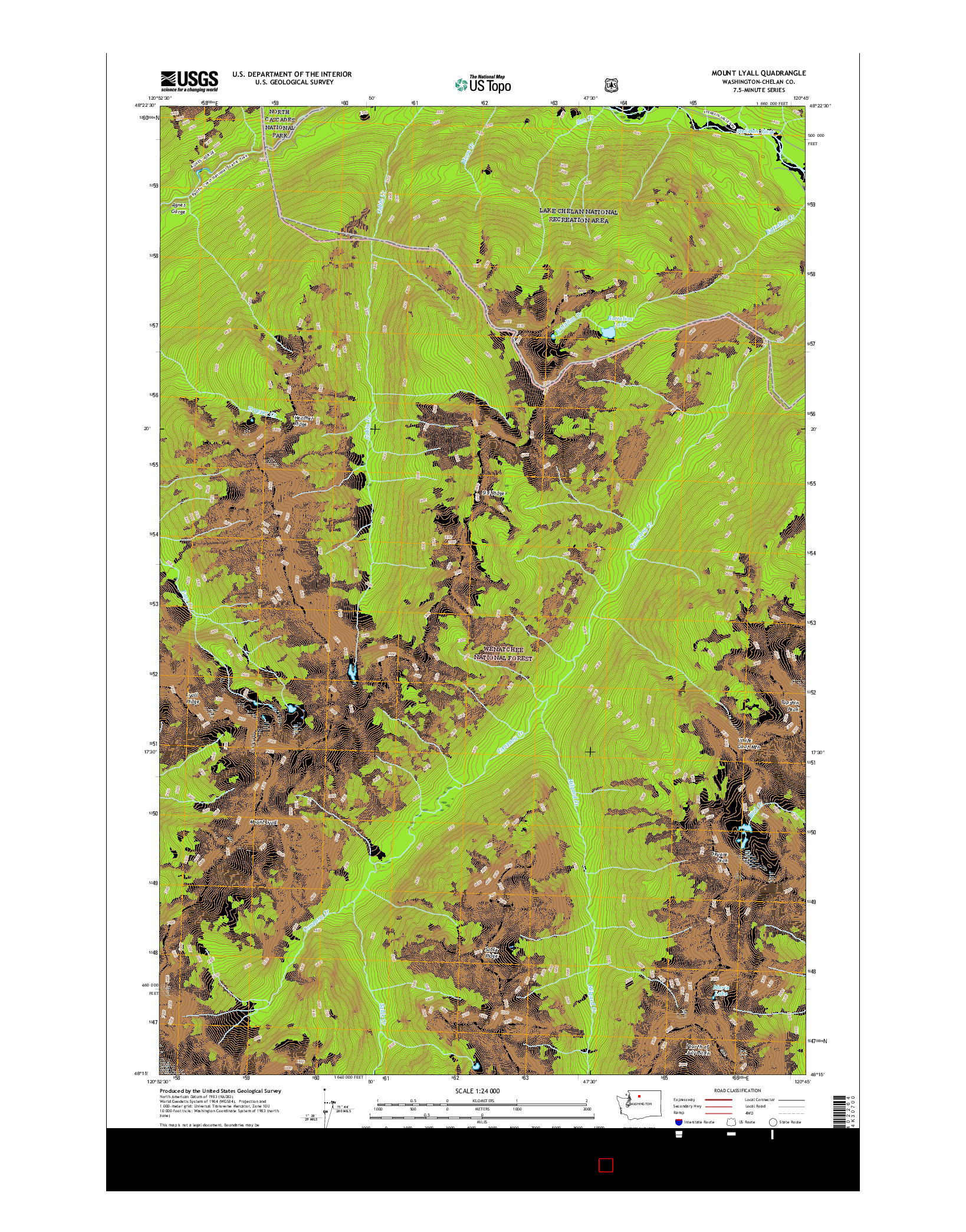 USGS US TOPO 7.5-MINUTE MAP FOR MOUNT LYALL, WA 2017