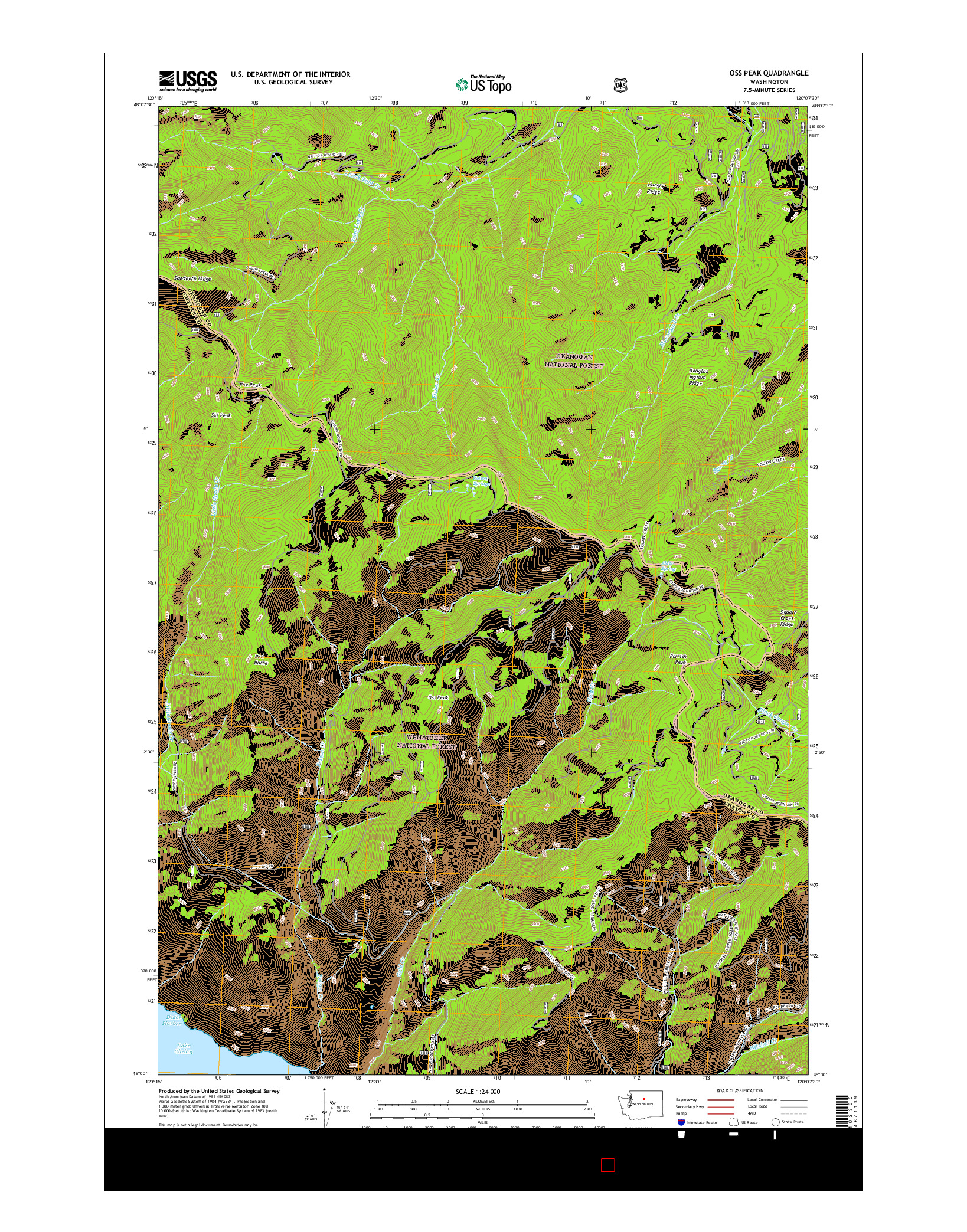 USGS US TOPO 7.5-MINUTE MAP FOR OSS PEAK, WA 2017