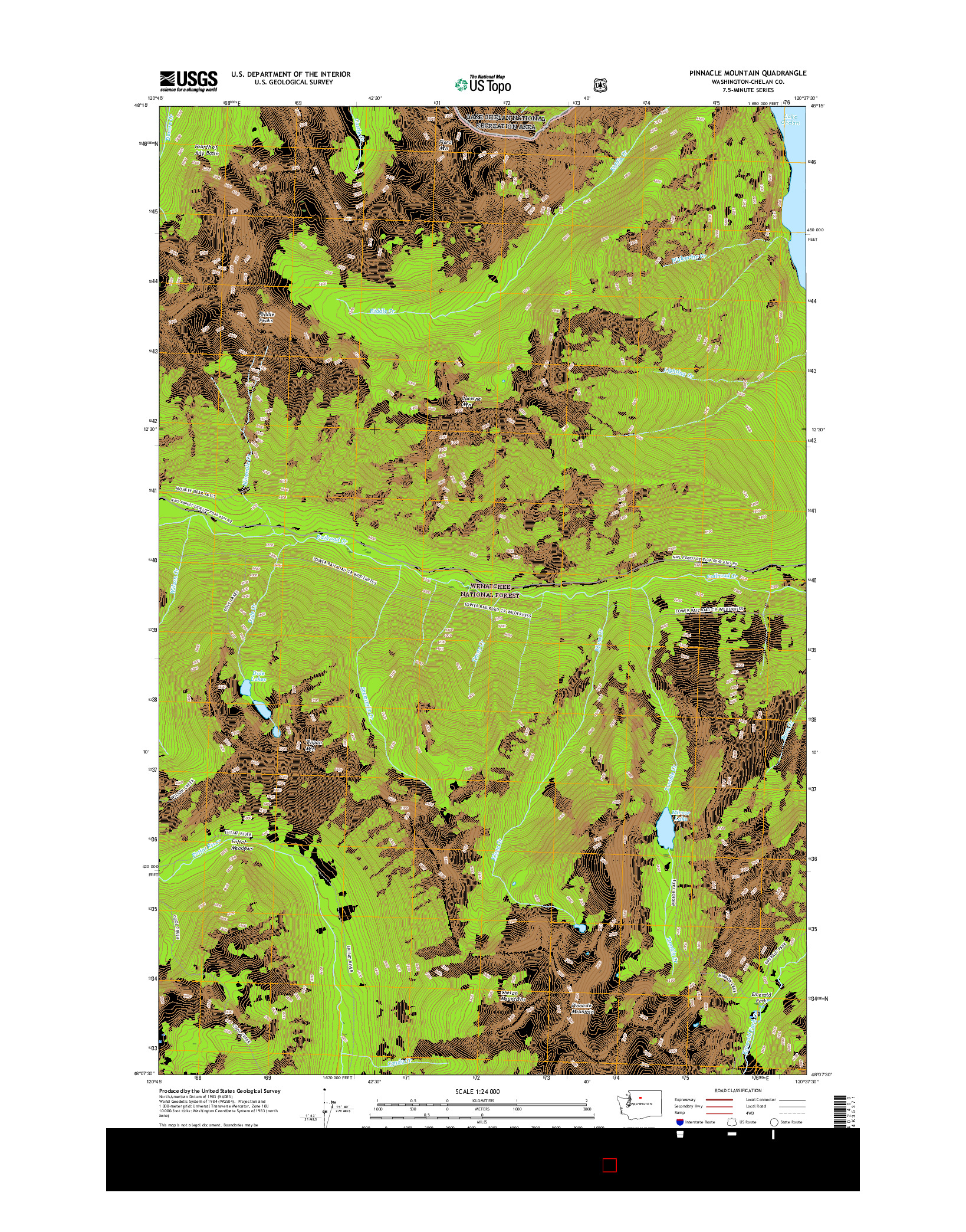 USGS US TOPO 7.5-MINUTE MAP FOR PINNACLE MOUNTAIN, WA 2017