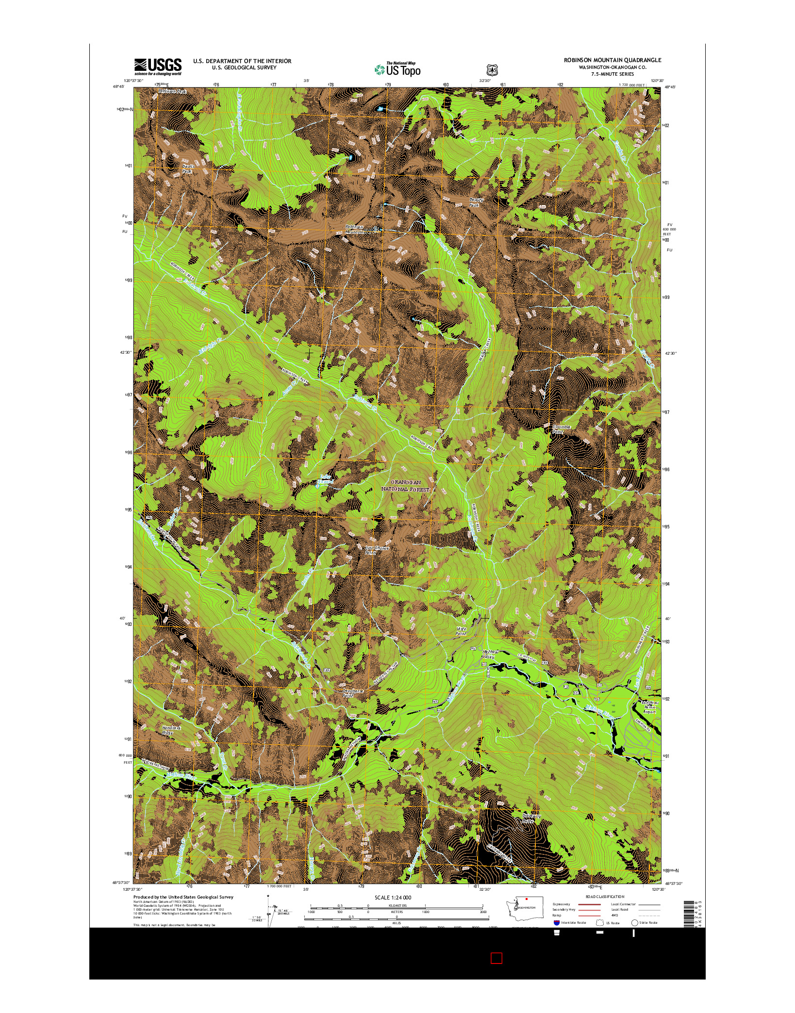 USGS US TOPO 7.5-MINUTE MAP FOR ROBINSON MOUNTAIN, WA 2017